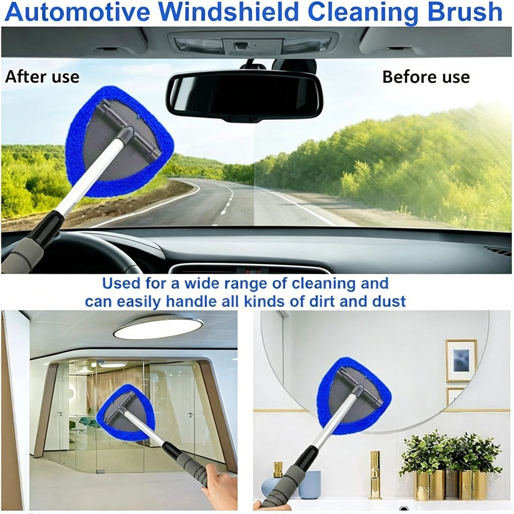 Windshield Cleaning Tool Kit Car Window Glass Wiper Cleaner Brush Pad Extendable