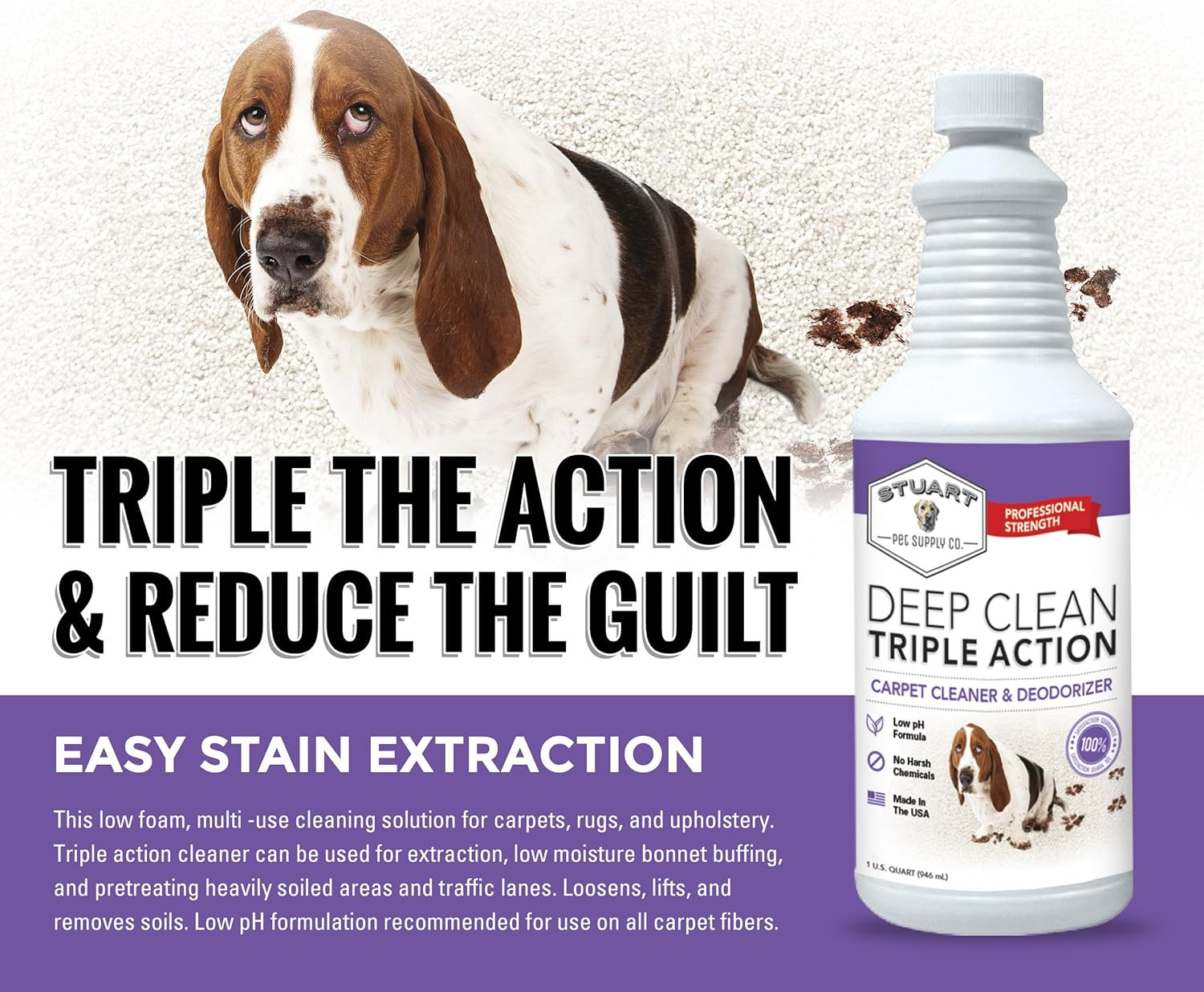 Stuart Pet Supply Co. Professional Strength Deep Clean (Gal.) 3X Carpet Cleaner