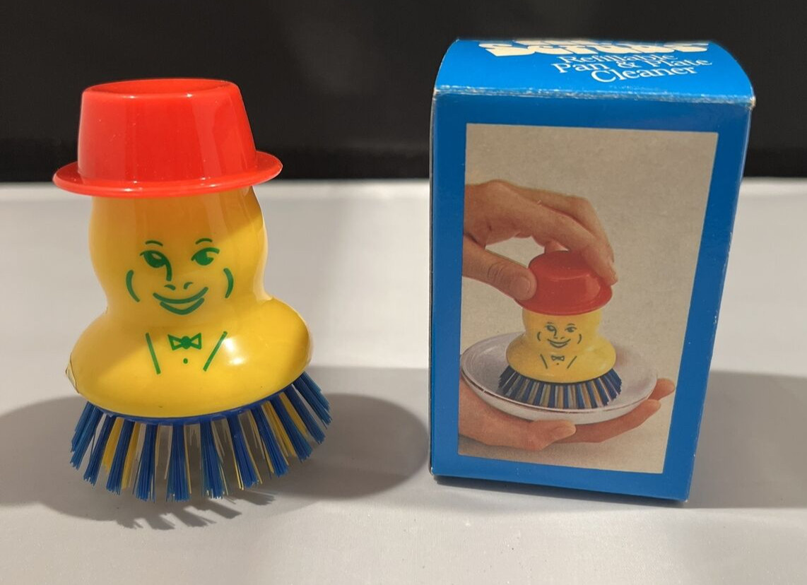 Mr. Scrub Refillable Pan Cleaner Scrubber Vintage Red Hat Yellow Face Taiwan