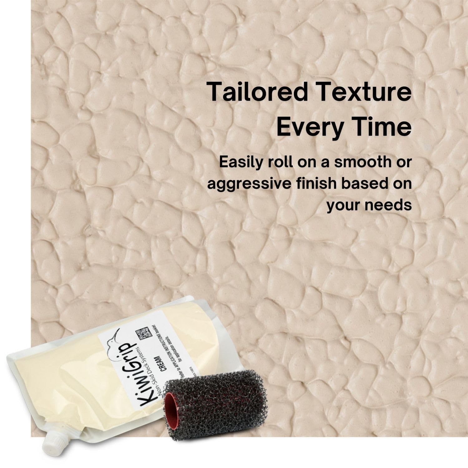 Non-Skid Coating for Boats, Decks, Ramps or Steps – Cream, 4 Liters – Water-Base