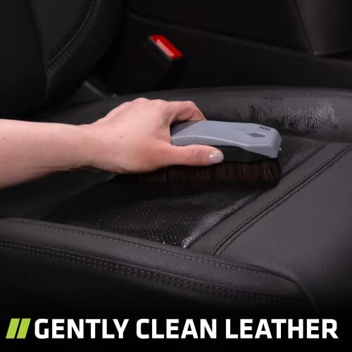 VIKING Leather Cleaner Brush, Horsehair Bristles for Car Leather – Brown