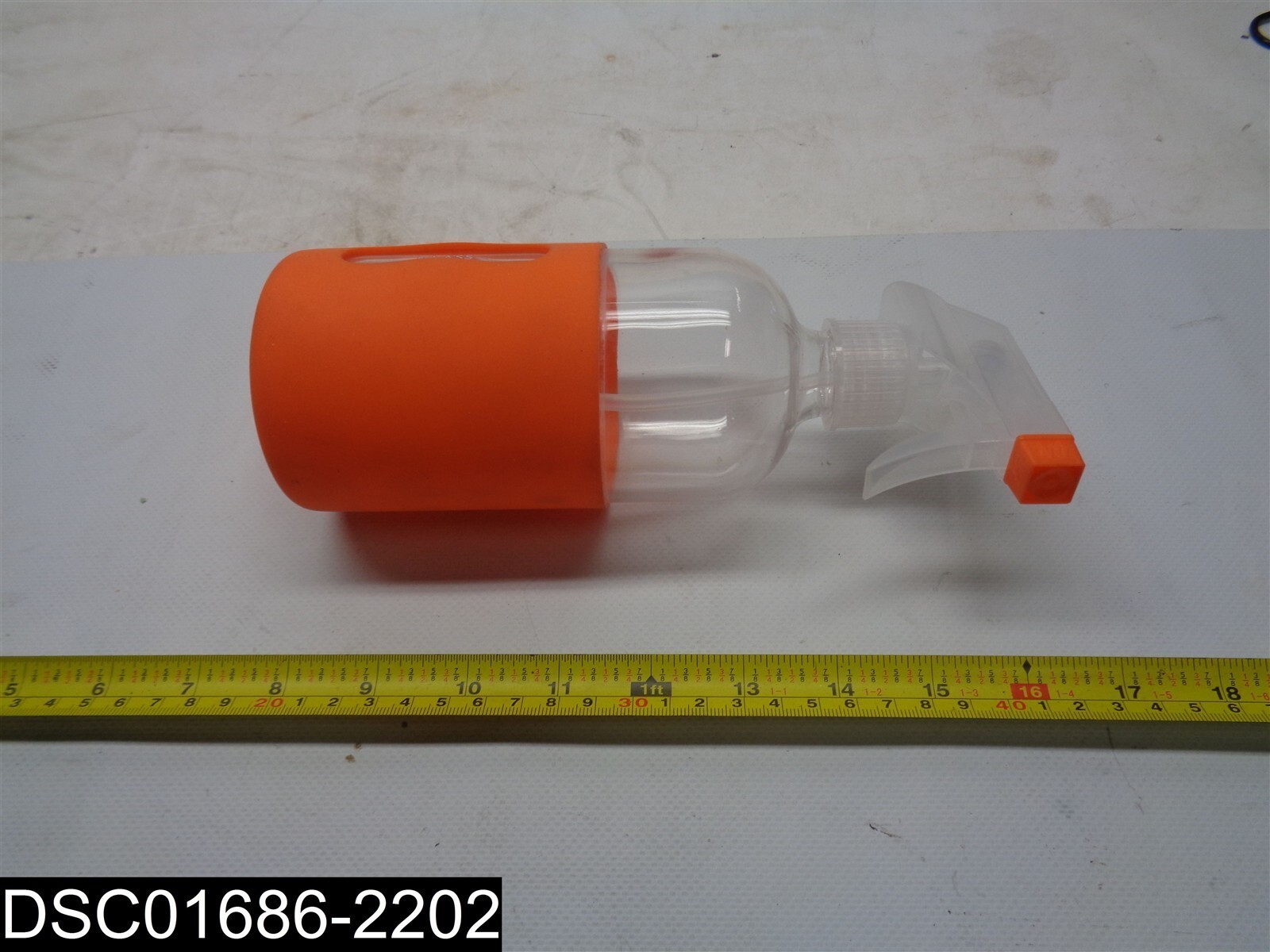 Grove Glass 16 oz Spray Bottle With Orange Silicone Sleeve