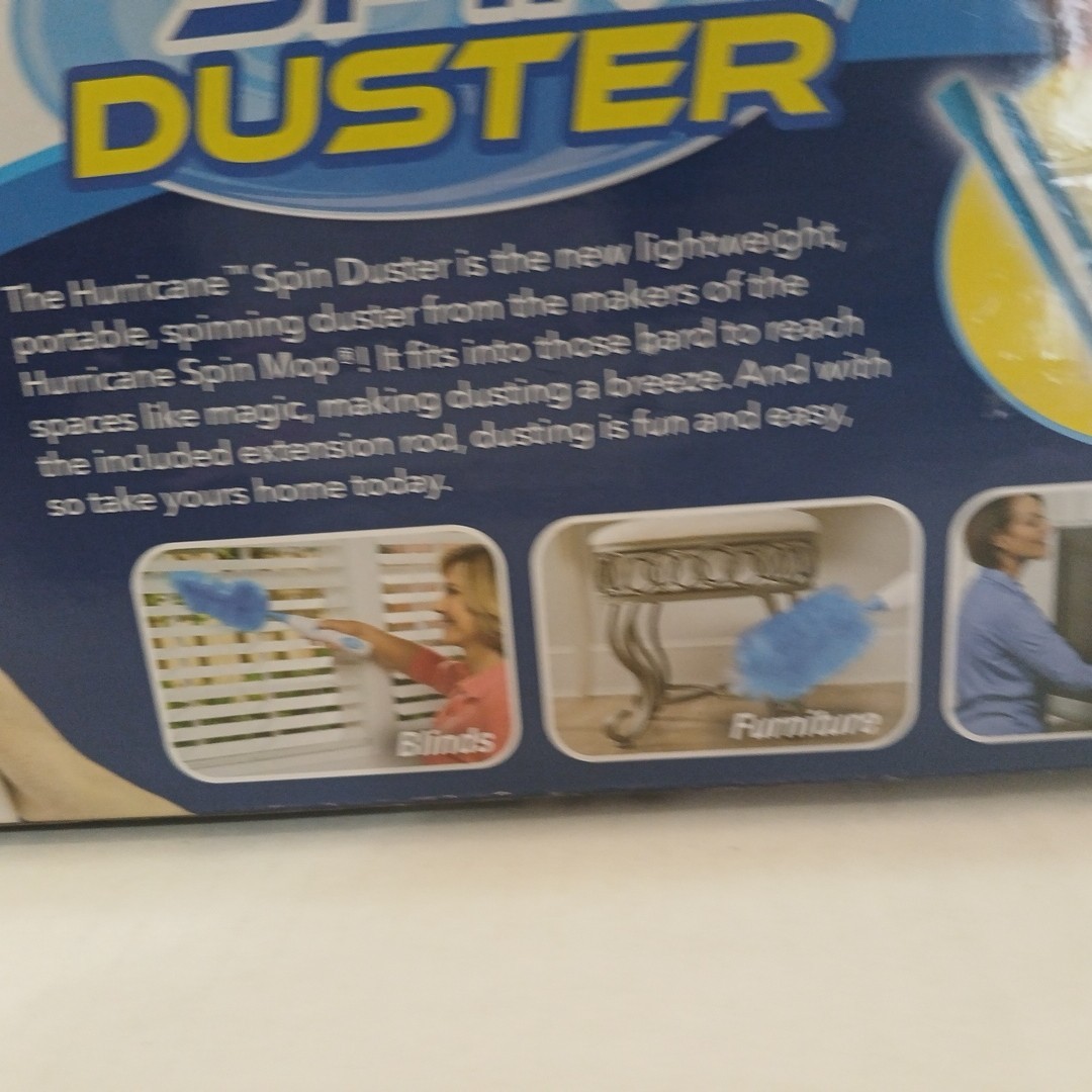 Hurricane Spin Duster Motorized Dust Wand w/3ft Extension For Ceiling Fans NIB