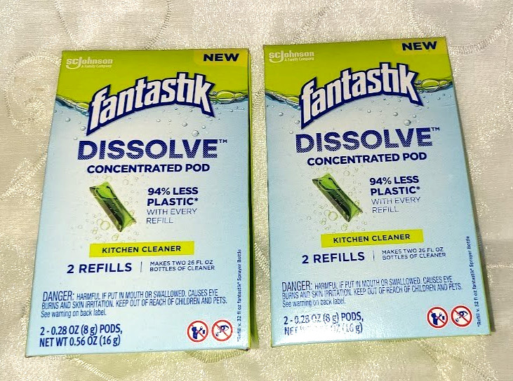 Fantastik Dissolve Concentrated Pod Kitchen Cleaner Refills 2 Packs of 2 Each