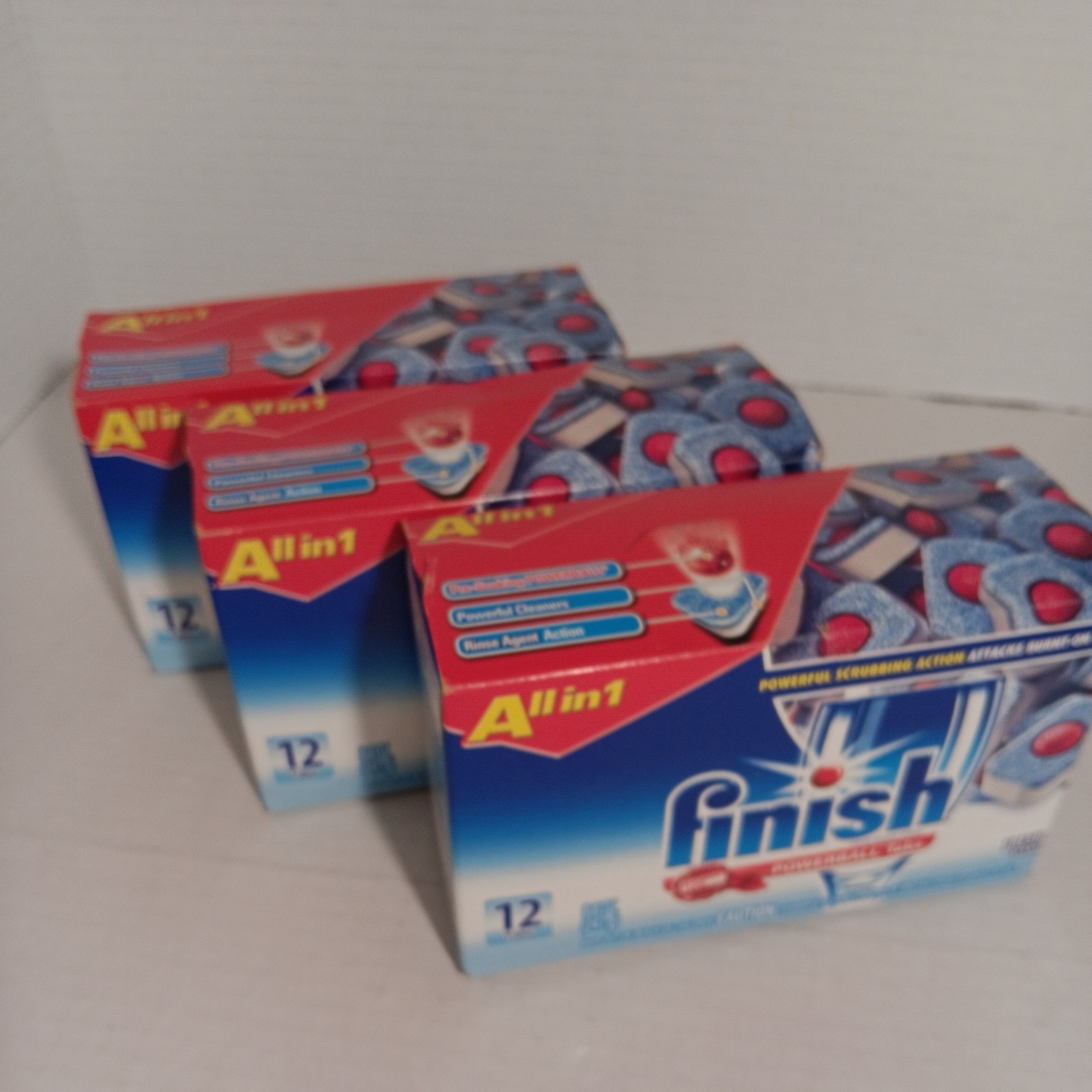 Finish Powerball 8.5 Oz Powerball Tabs 12 Dishwasher Pods All in 1 Fresh Scent