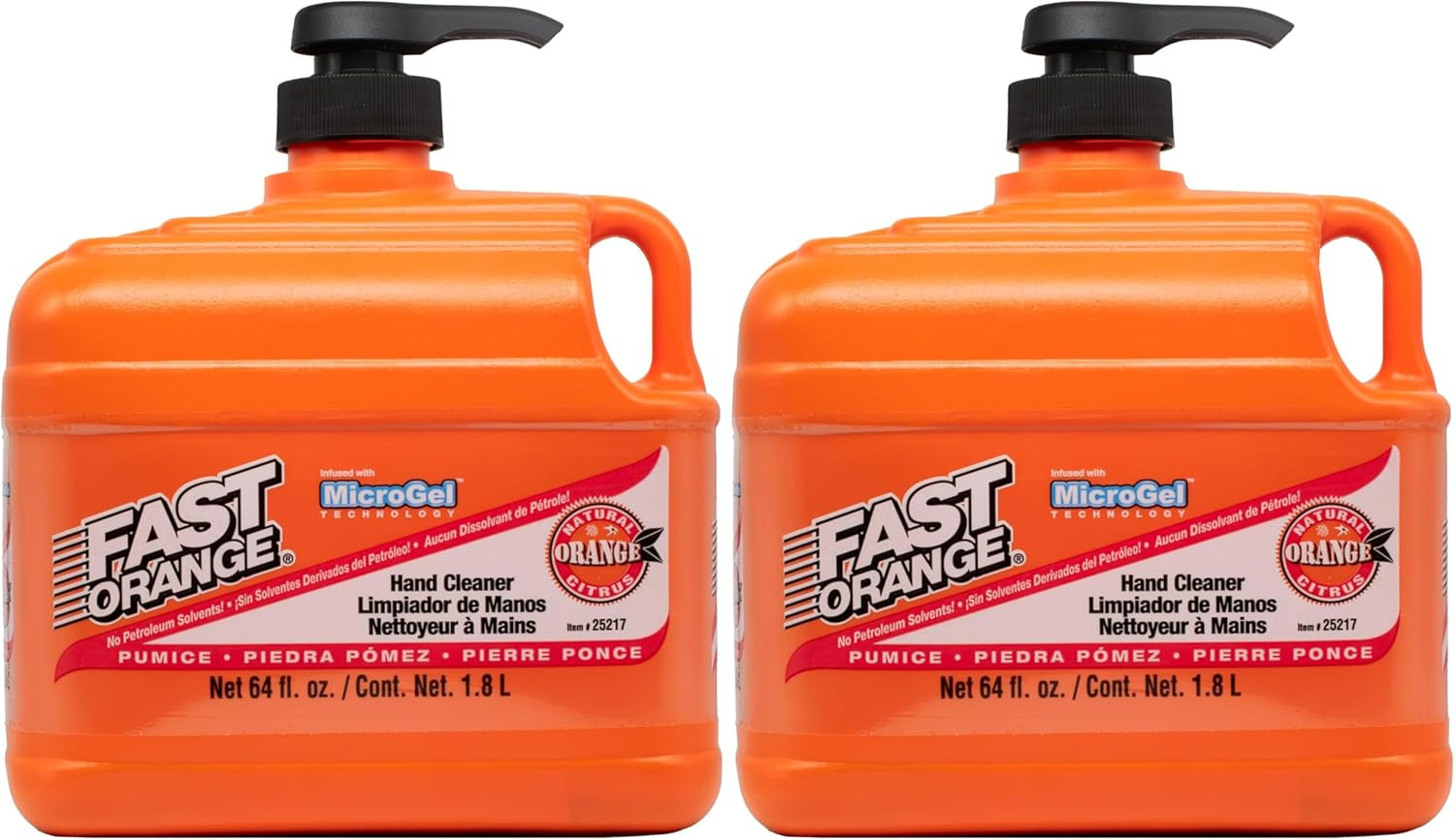 Fast Orange Permatex 25217 Pumice Lotion, Heavy Duty Hand Cleaner, Natural Citru