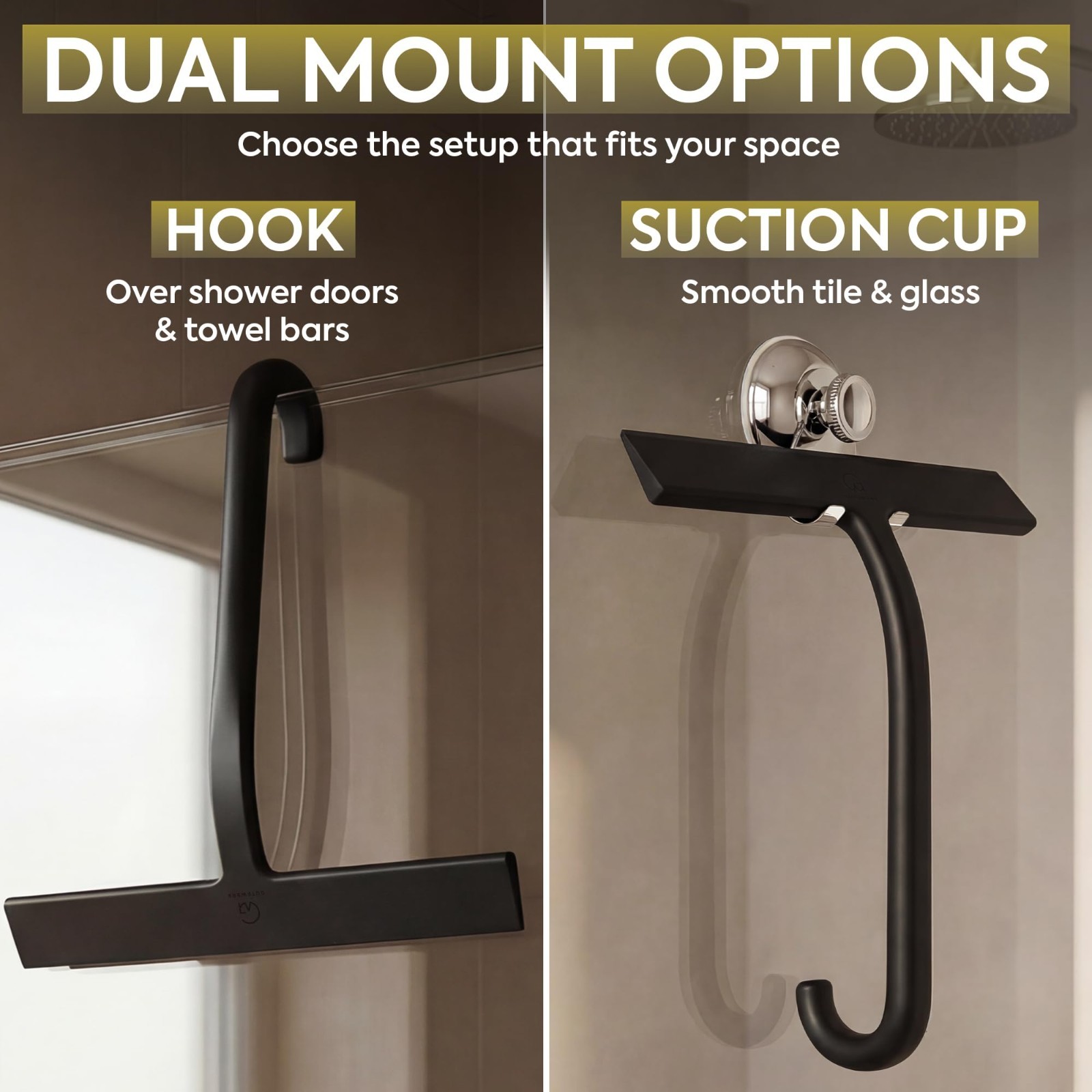 10 Inch Shower Squeegee for Glass Doors – Streak-Free Silicone Blade, No-Squeak,