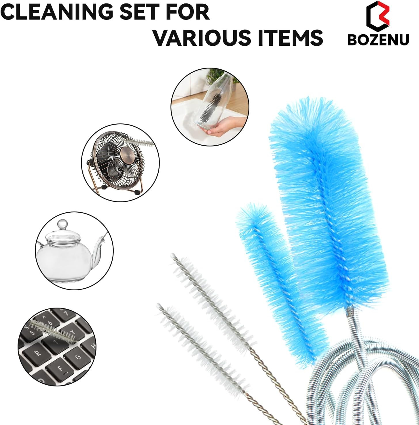Flexible Drain Brush, 66 Inch Long Double Ended Hose Pipe and 58 Inch Tube Clean