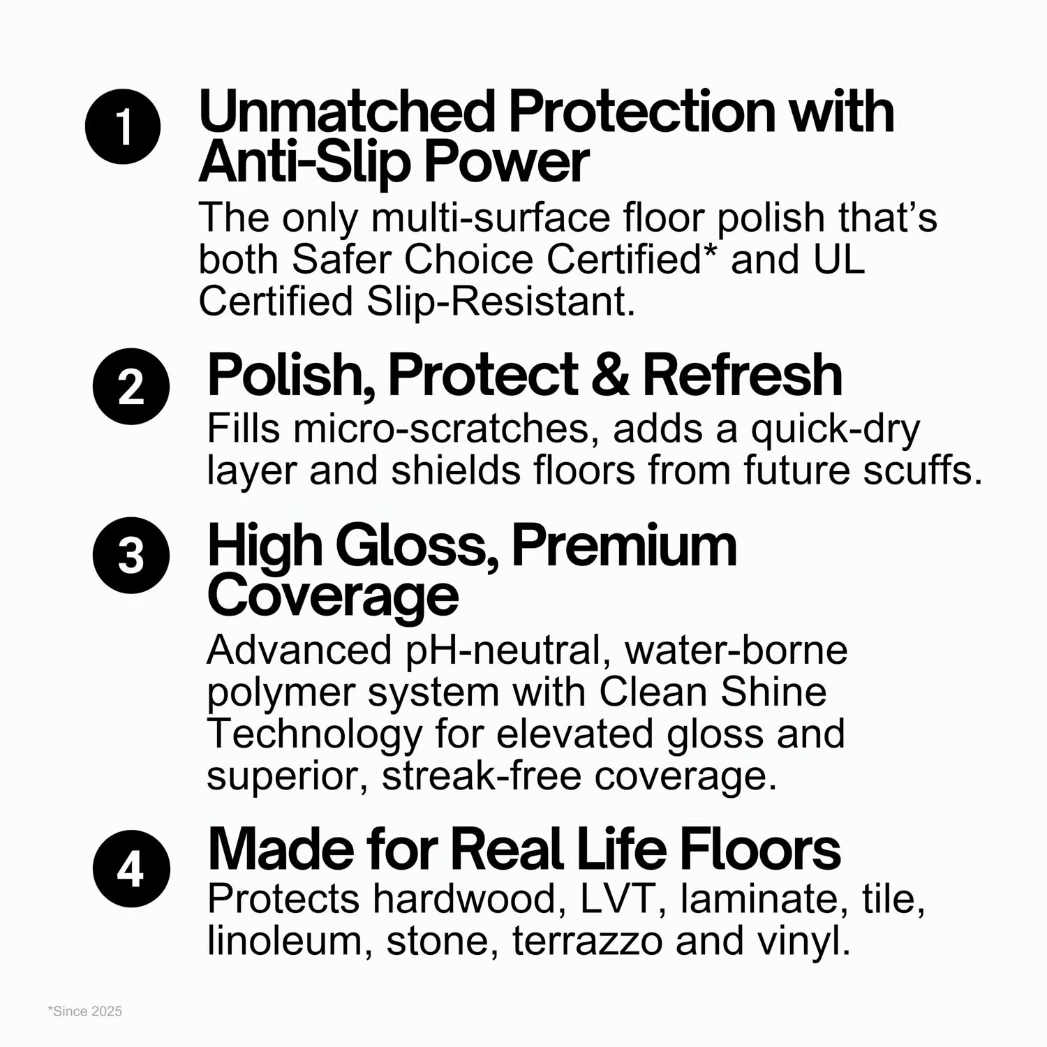 Quick Shine Multi-Surface Floor Finish, Pfas-Free Formula, All Purpose Household