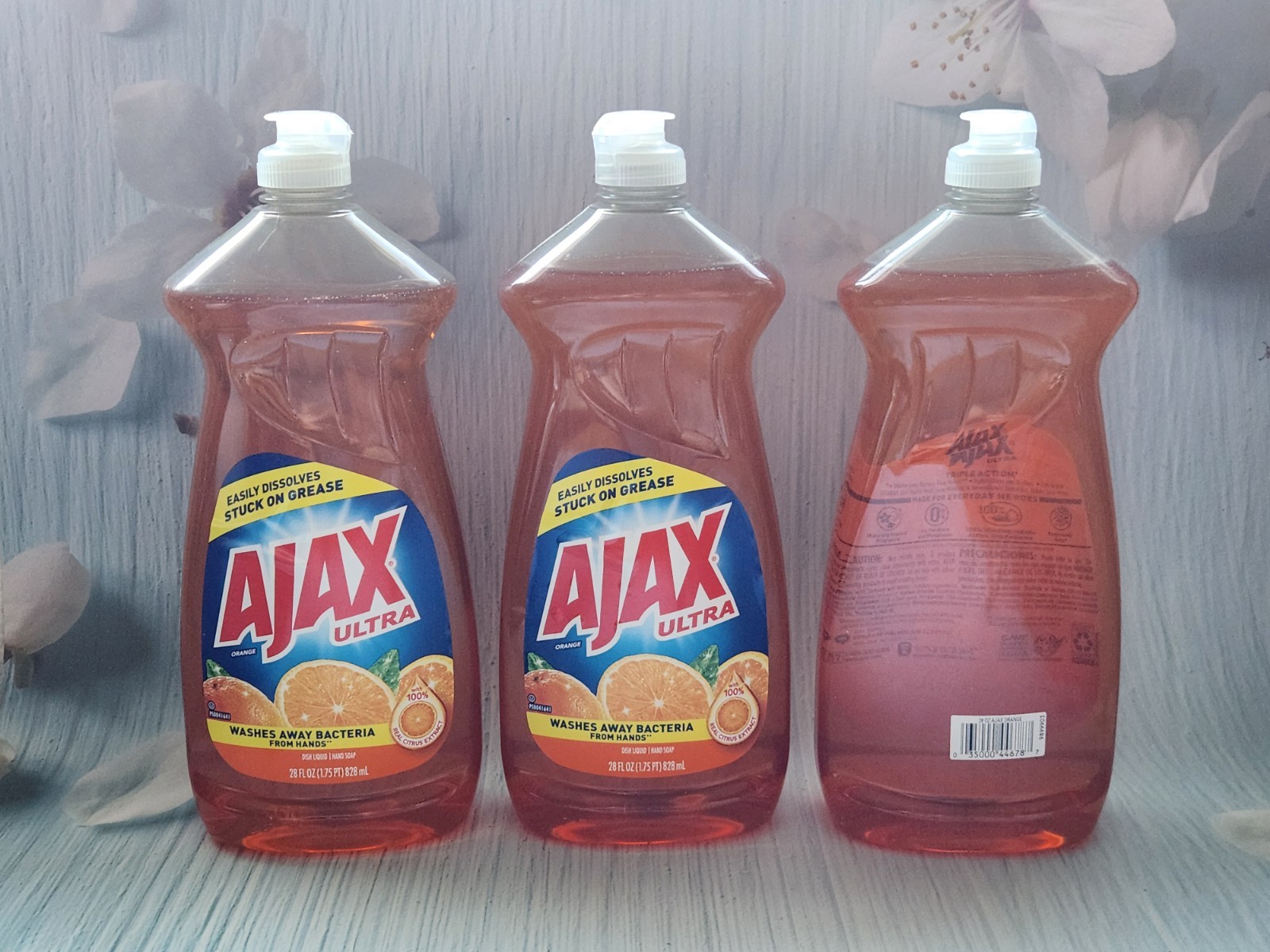 3× Ajax Ultra Dishwashing Liquid Dish Soap, Orange Scent, 28 oz