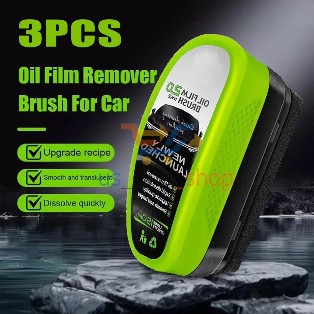 3Pcs Glass Cleaning Wipe Brsuh, Cleaning Brush, Car Windshield Oil Film Cleaner