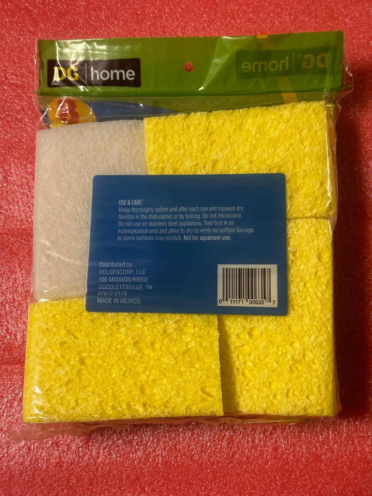 8 PCS Sponge & Scour Eraser Cleaning Pads Dish Washing Stains Removing Kitchen