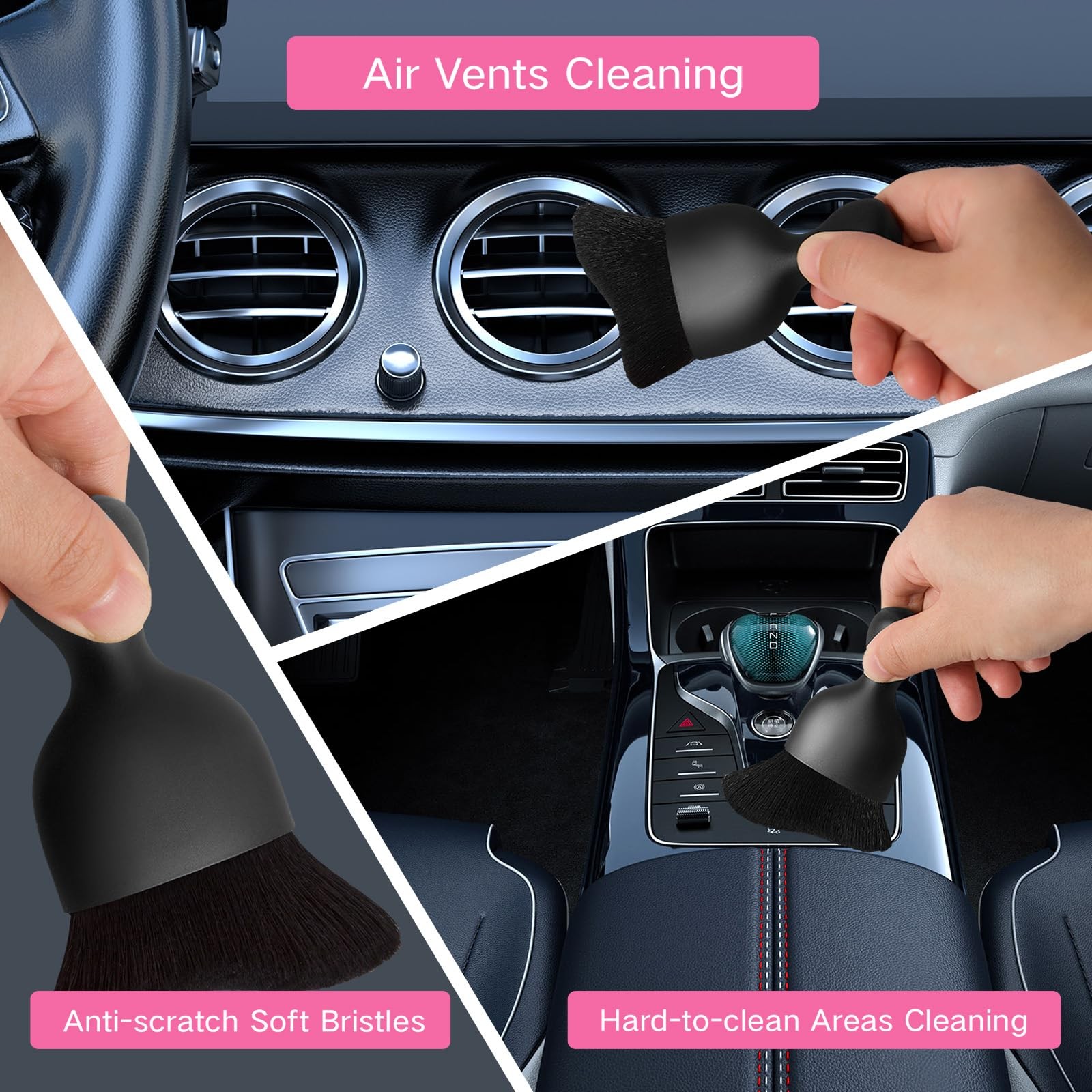 Windshield Cleaner Tool Kit 10pcs Car Window Cleaning with Microfiber Pads