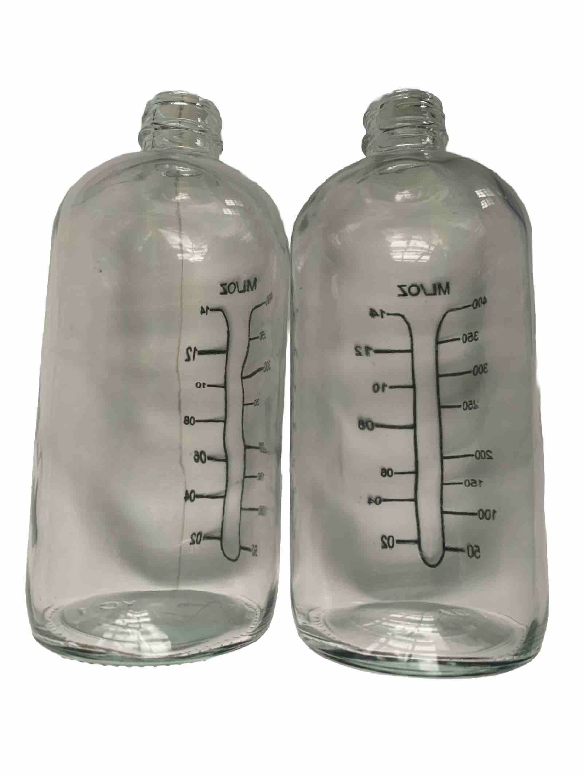 Empty Glass Spray Bottles with Measurements, 2 Bottles 16 Ounce No Spray Nozzle