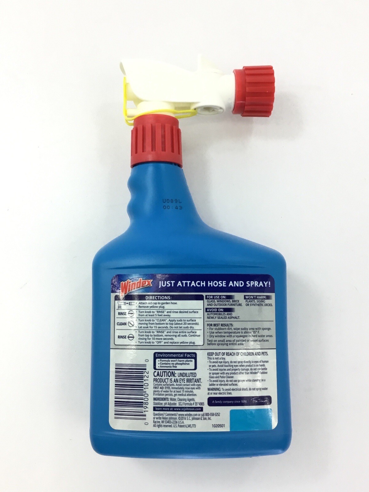 Windex Outdoor Glass & Patio Cleaner, 32oz Streak Free Shine Attaches to hose