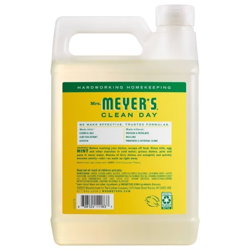 Mrs. Meyer’s Clean Day Honeysuckle Scent Dish Soap Refill 48 floz:Removes Grease
