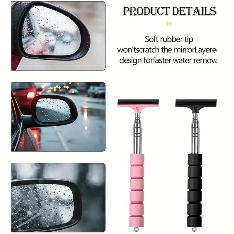 Car Side Mirror Wiper Extendable Glass Cleaner Auto Window Cleaning Brush