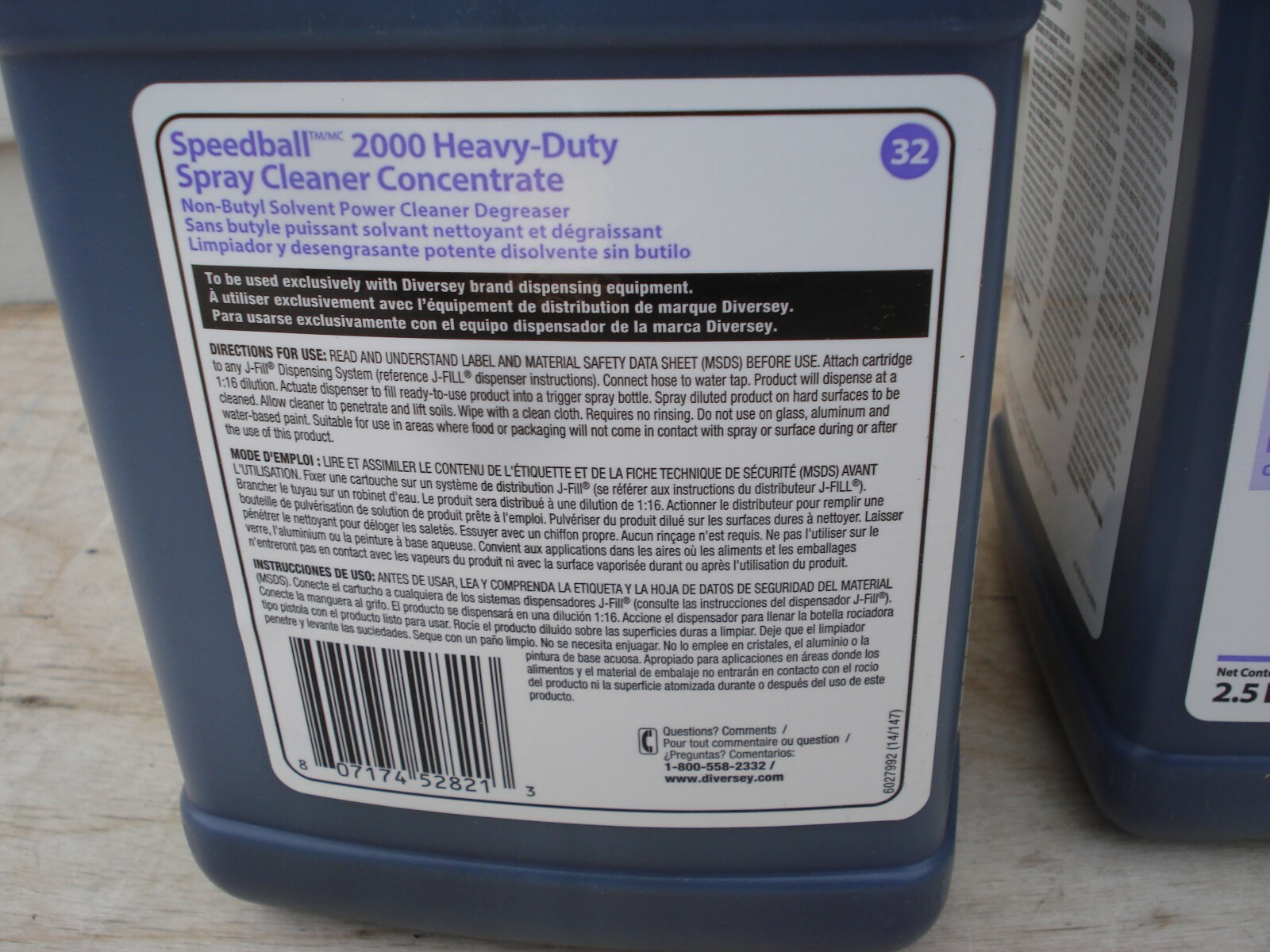 2x Diversey Speedball 2000 Heavy Duty POWER CLEANER Degreaser Concentrate 5L