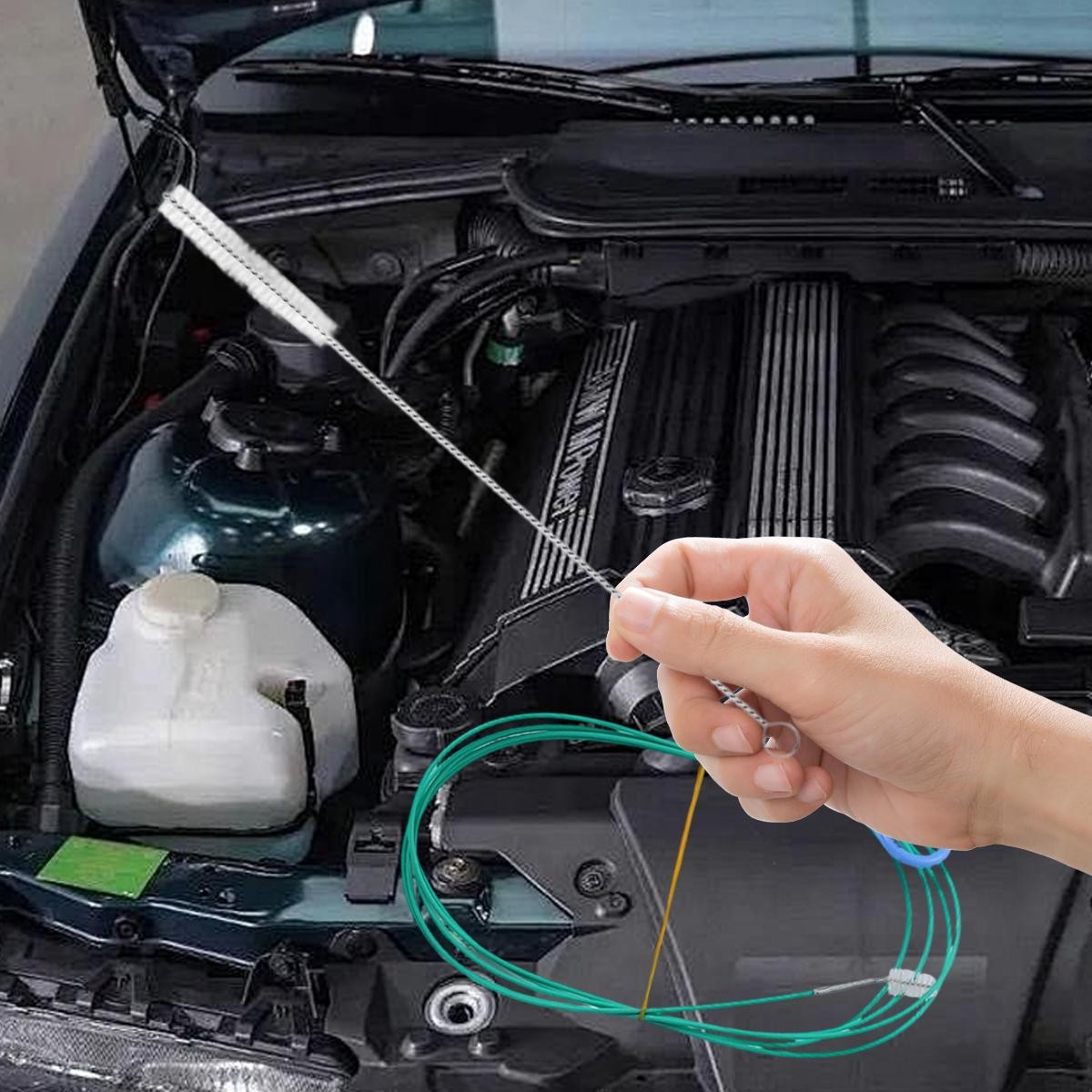 PVC 5pcs Car Drainage Hole Cleaning Brush Set for Sunroof and Pipe Cleaning