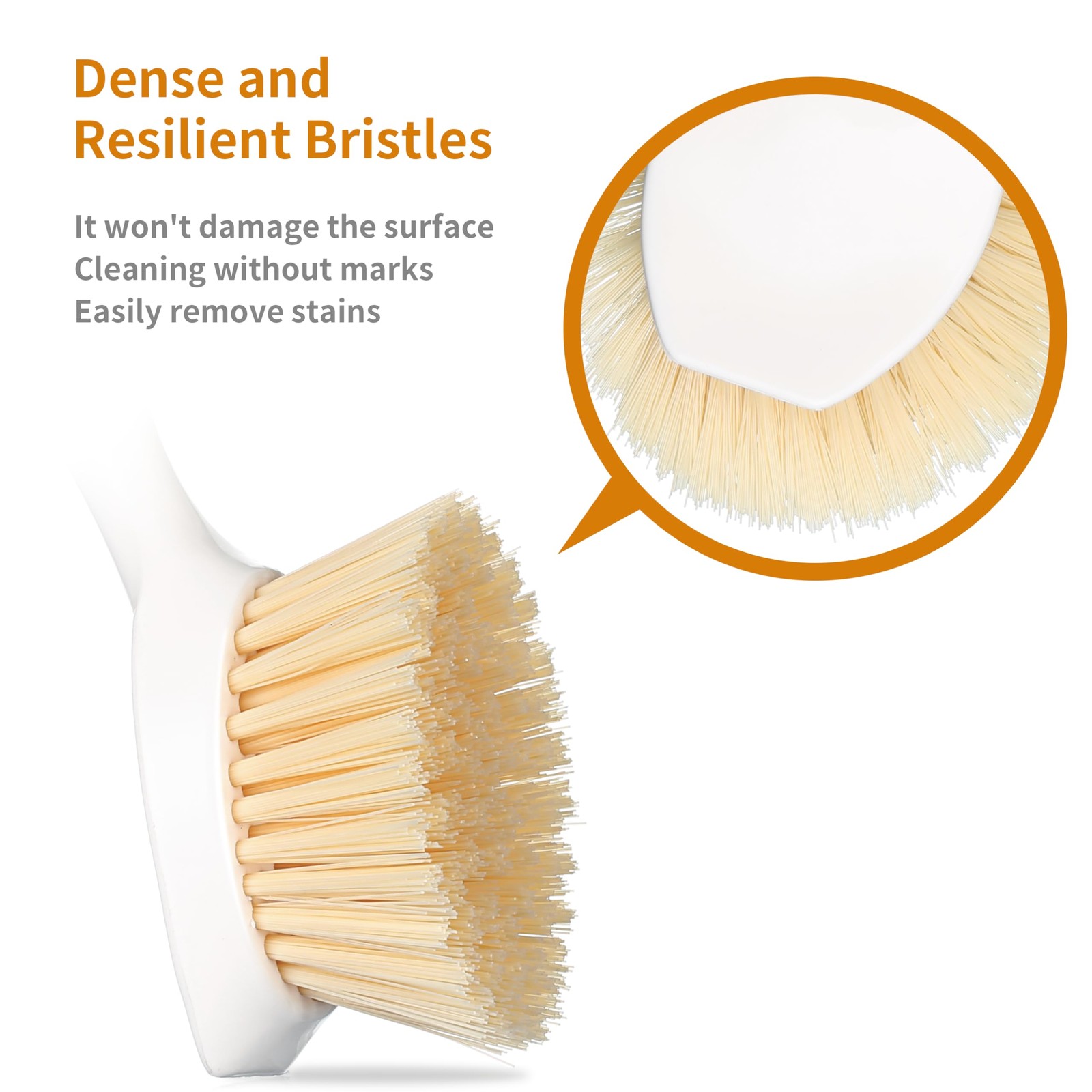2 Pack Kitchen Dish Brush Bamboo Handle Dish Scrubber Builtin Scraper Scrub Brus