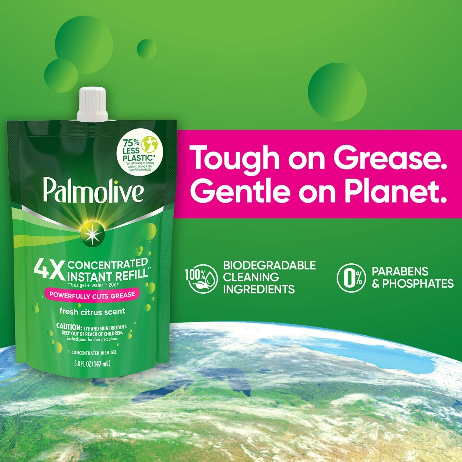 Liquid Dish Soap, Palmolive Concentrate Refill Pouch Original Floral -12 Pack
