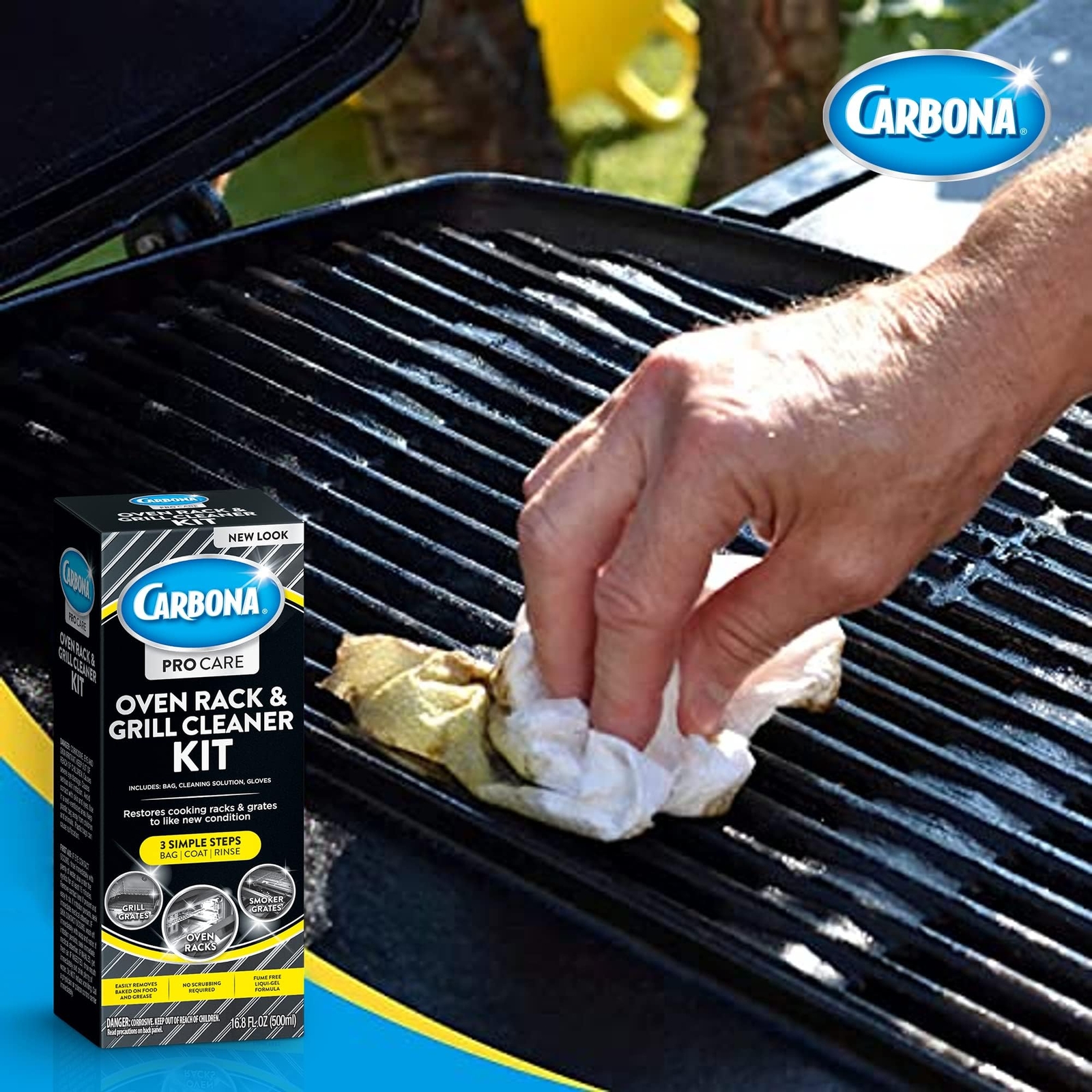 Carbona 2 in 1 Oven Rack Grill Cleaner 33.6 Fl Oz Powerful Odor Free Formula