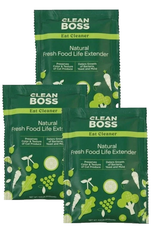 JOY Clean Boss Eat Cleaner Fruit Veggie Natural Wash & Preserver 6-pc Set Sealed