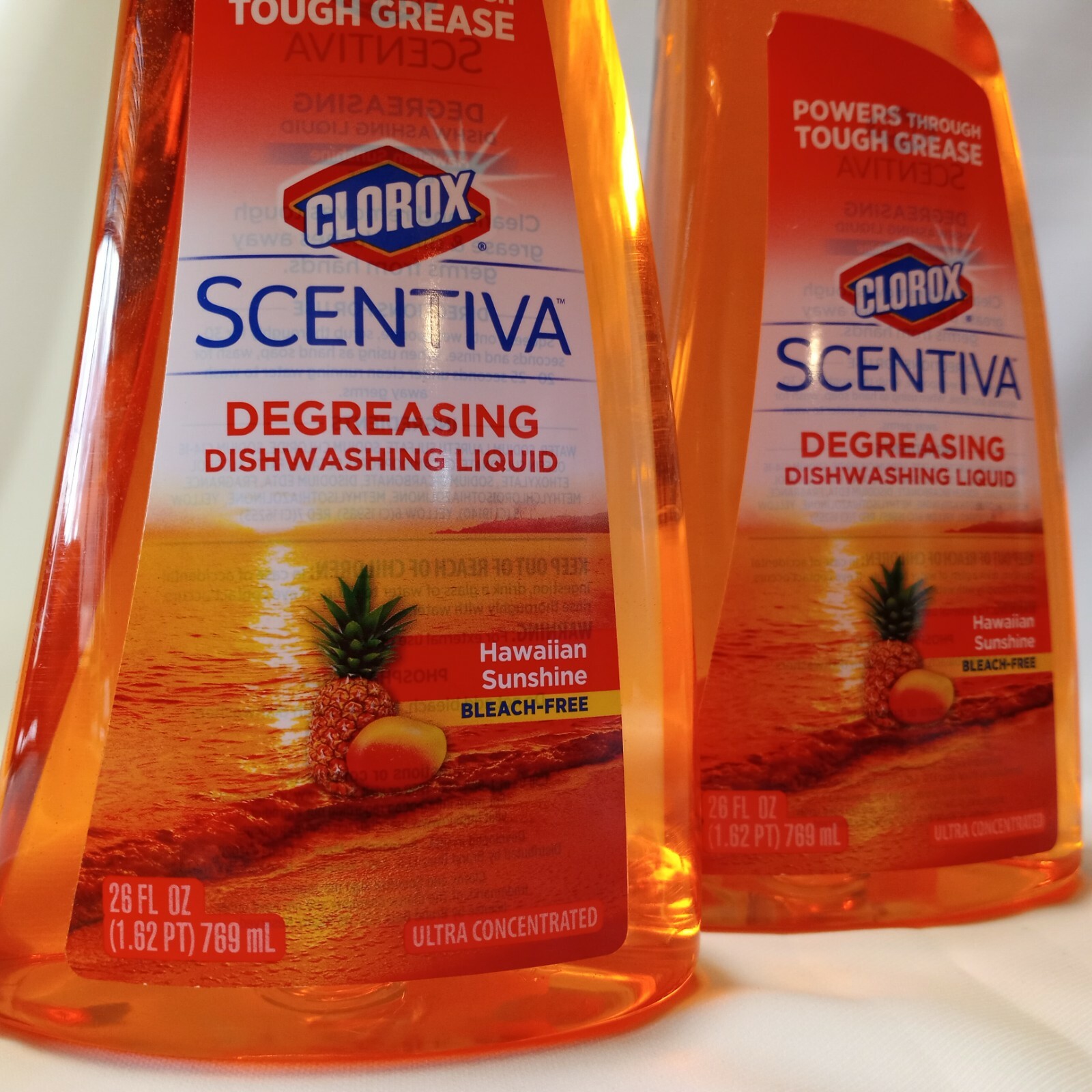 ( 2) Clorox Scentiva Hawaiian Sunshine Degreasing Dishwashing Liquid 26 fl oz 