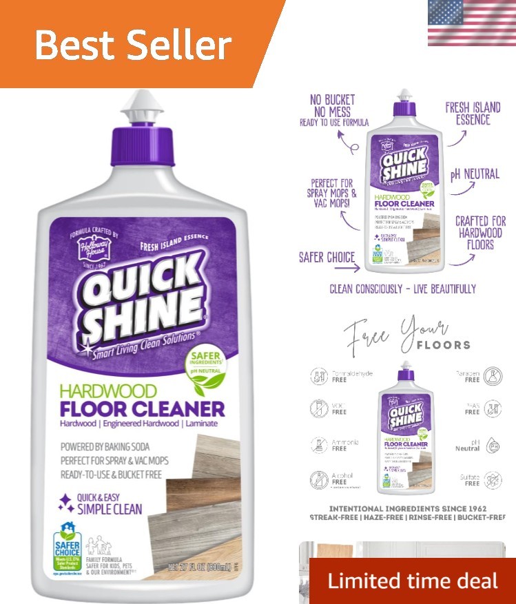 28oz Eco-Friendly Hardwood Floor Cleaner | Powered by Baking Soda & No Rinse