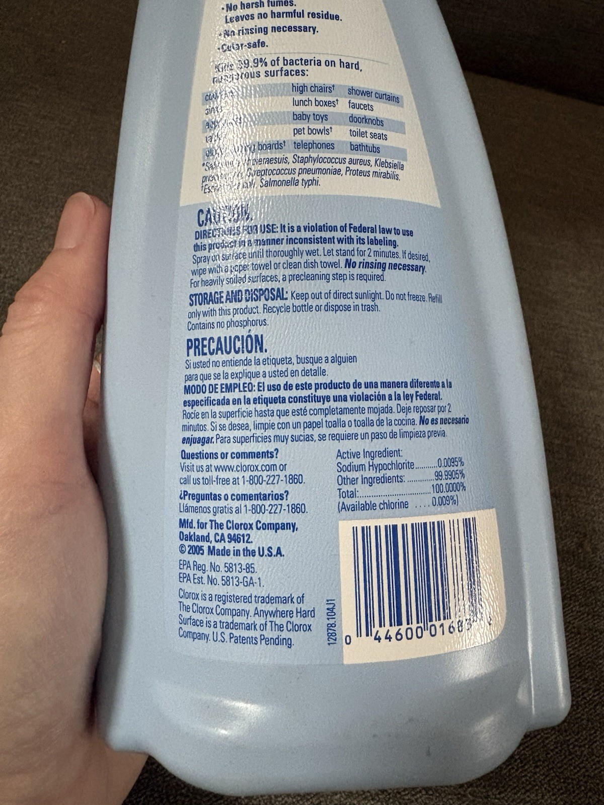 Clorox Anywhere Hard Surface Spray 22 Oz Full New Old Stock