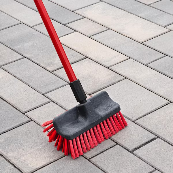 Heavy Duty Floor Scrub Brush 60in Long Handle Dual Surface Tile Deck Cleaner