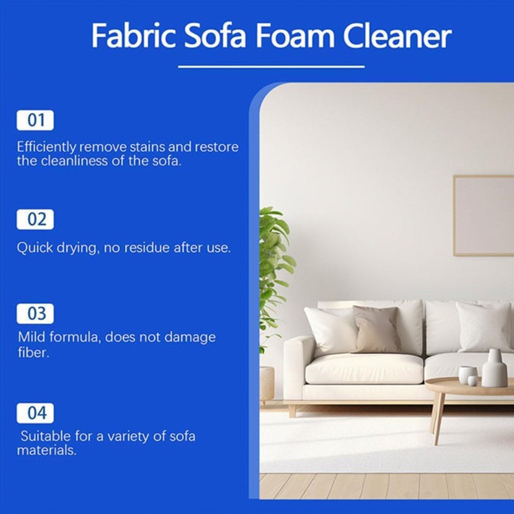 Fabric Sofa Foam Cleaner Multi-purpose Stain Remover Carpet Curtain No-water