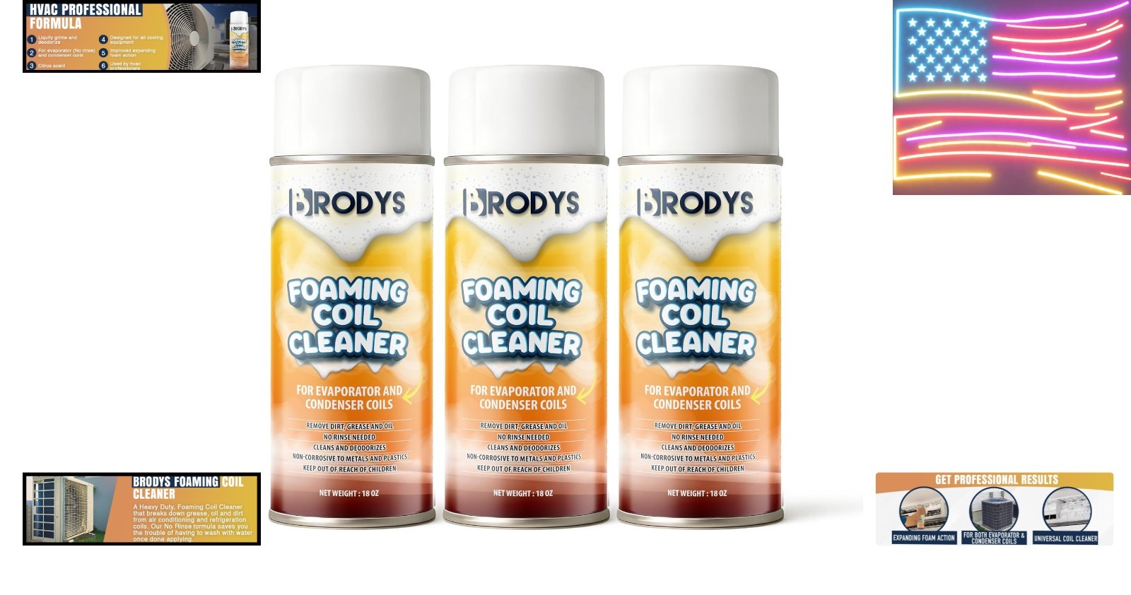 Foaming AC Coil Cleaner – For A/C and Refrigeration Units – No Rinse Formula,…