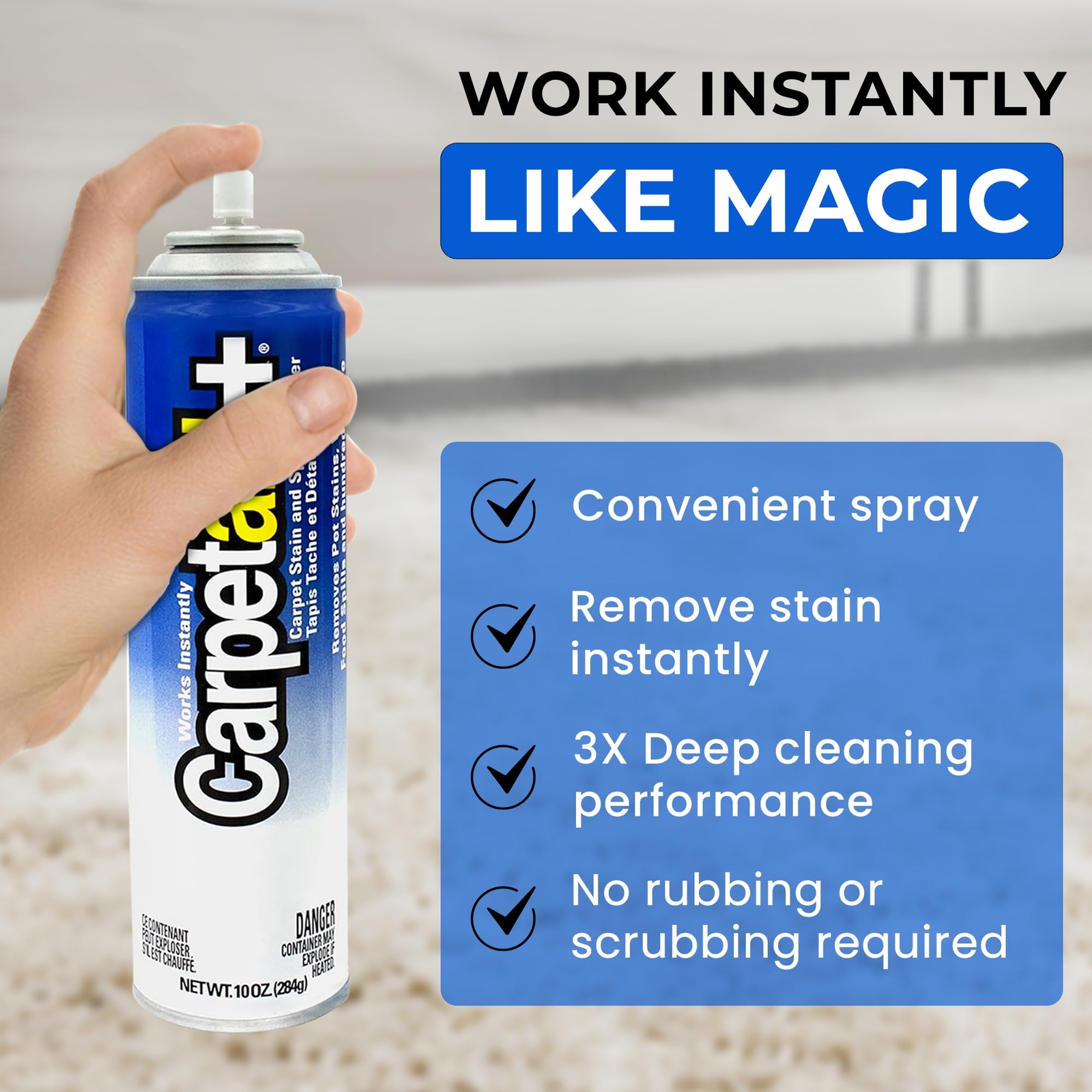 Carpet Stain Remover Spray 10 Ounce Pack of 2 Quick Effective Multi Surface C…