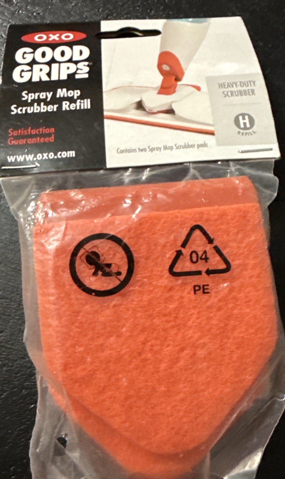 OXO Good Grips Spray Mop Scrubber Refill | 2-Pack | 12170700 | H Refill | NEW