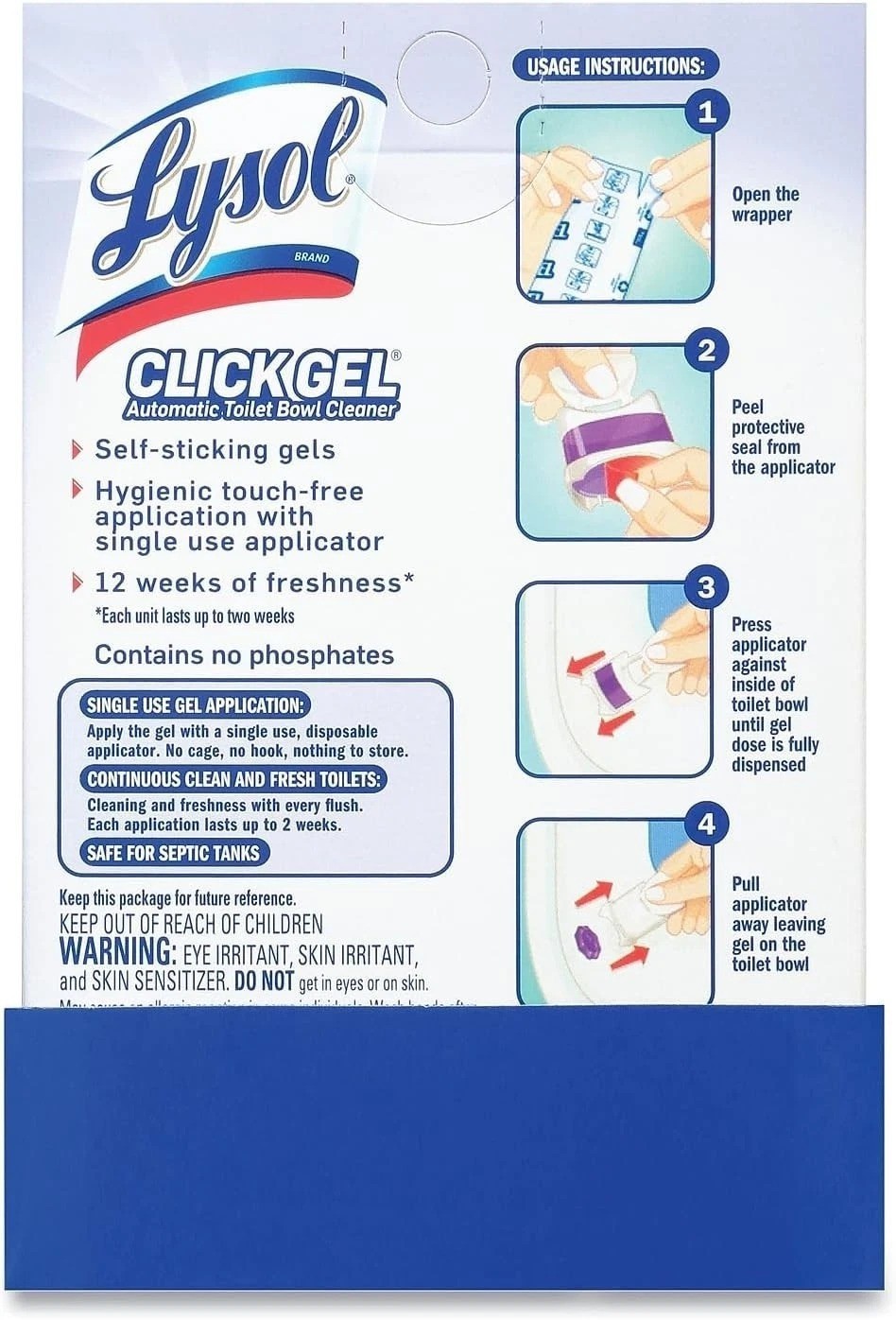 Lysol Click Gel Automatic Toilet Bowl Cleaner, Lavender Fields, 6 Applicators