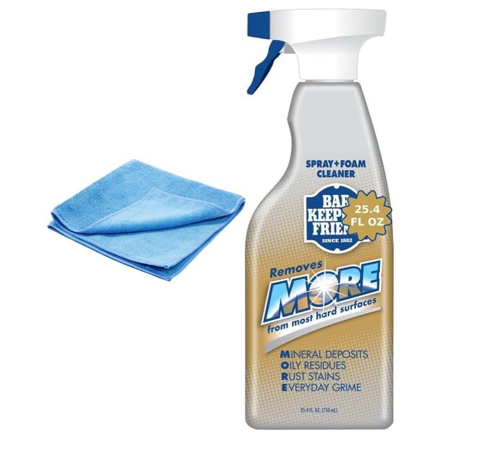 Bar Keepers Friend More all purpose cleaner Spray and Foam Cleaner 25oz + towel