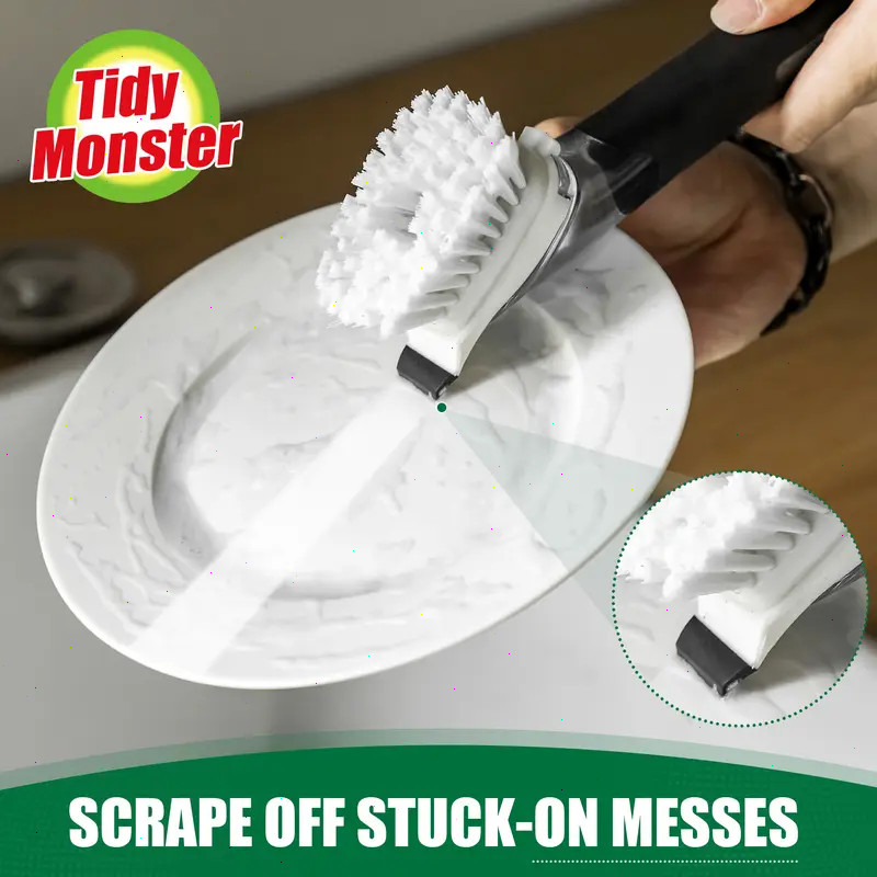Soap Dispensing Dish Scrub Brush, Cleaning Brush for Kitchen, for Pot Pan Sink