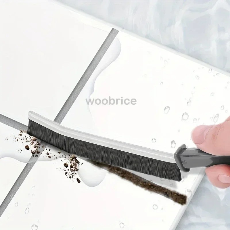 Long Handle Crevice Cleaning Brush Hard Bristle Gap Tile Grout Bathroom Kitchen