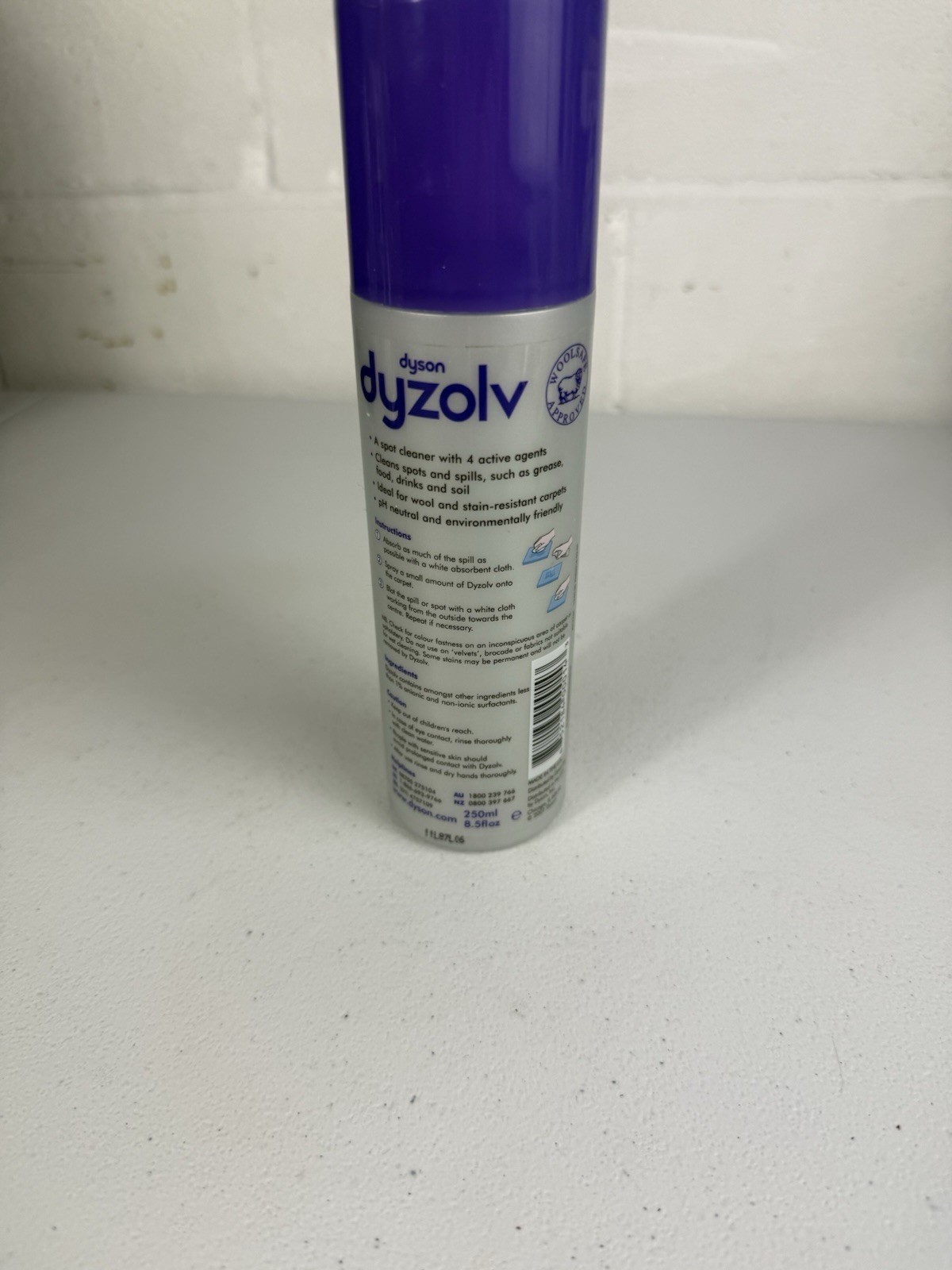 Dyson Dyzolv Spot Cleaner 8.5 oz Bottle For Carpets And Rugs