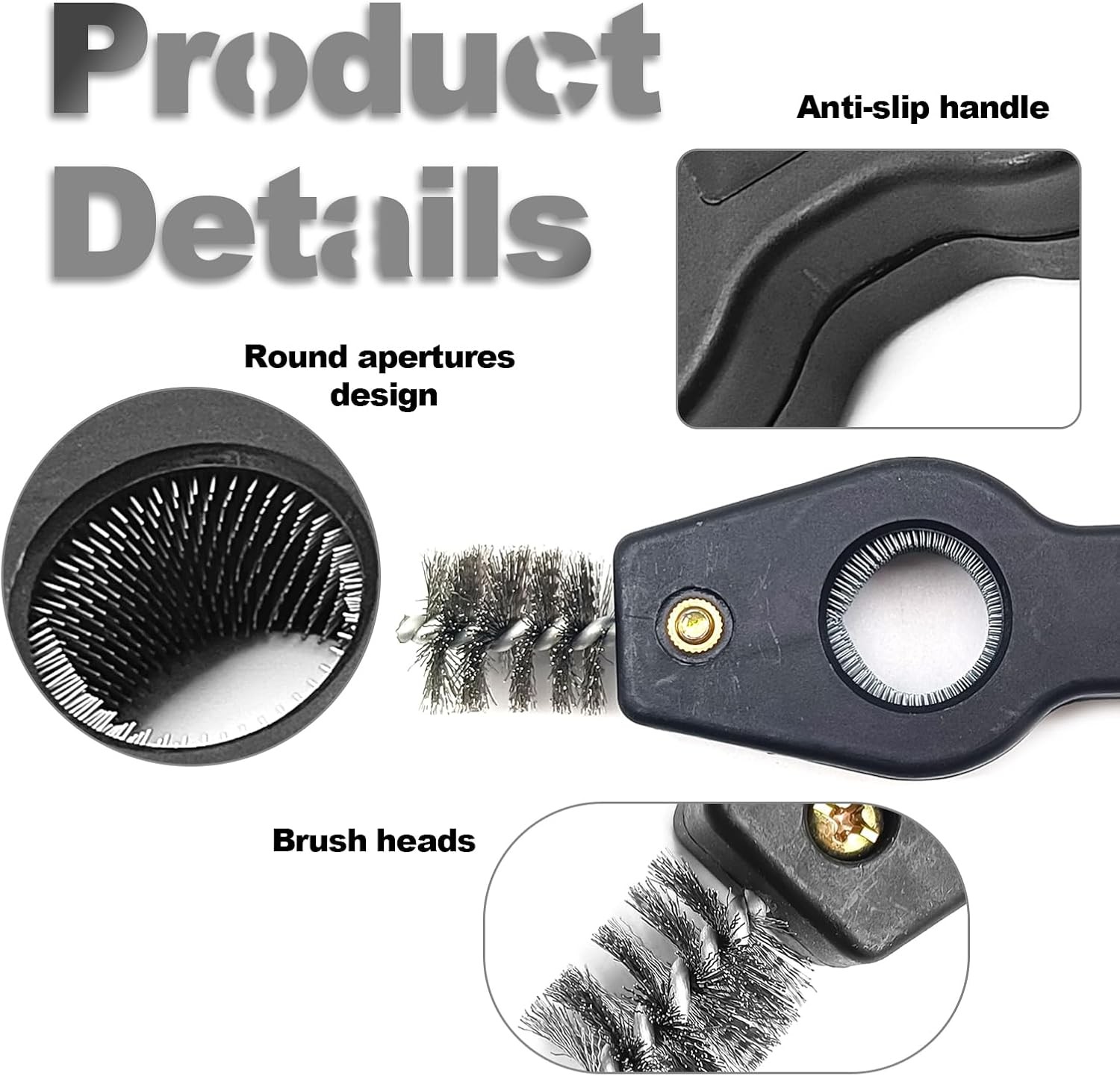 4 in 1 Car Battery Cleaning Brush, Anti-Corrosion Battery Termina Color: Black