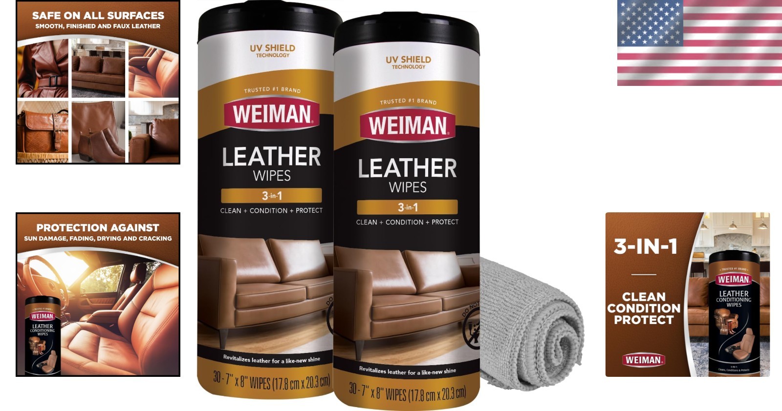 Leather Cleaner & Conditioner Wipes – 60 Count for Ultimate Protection