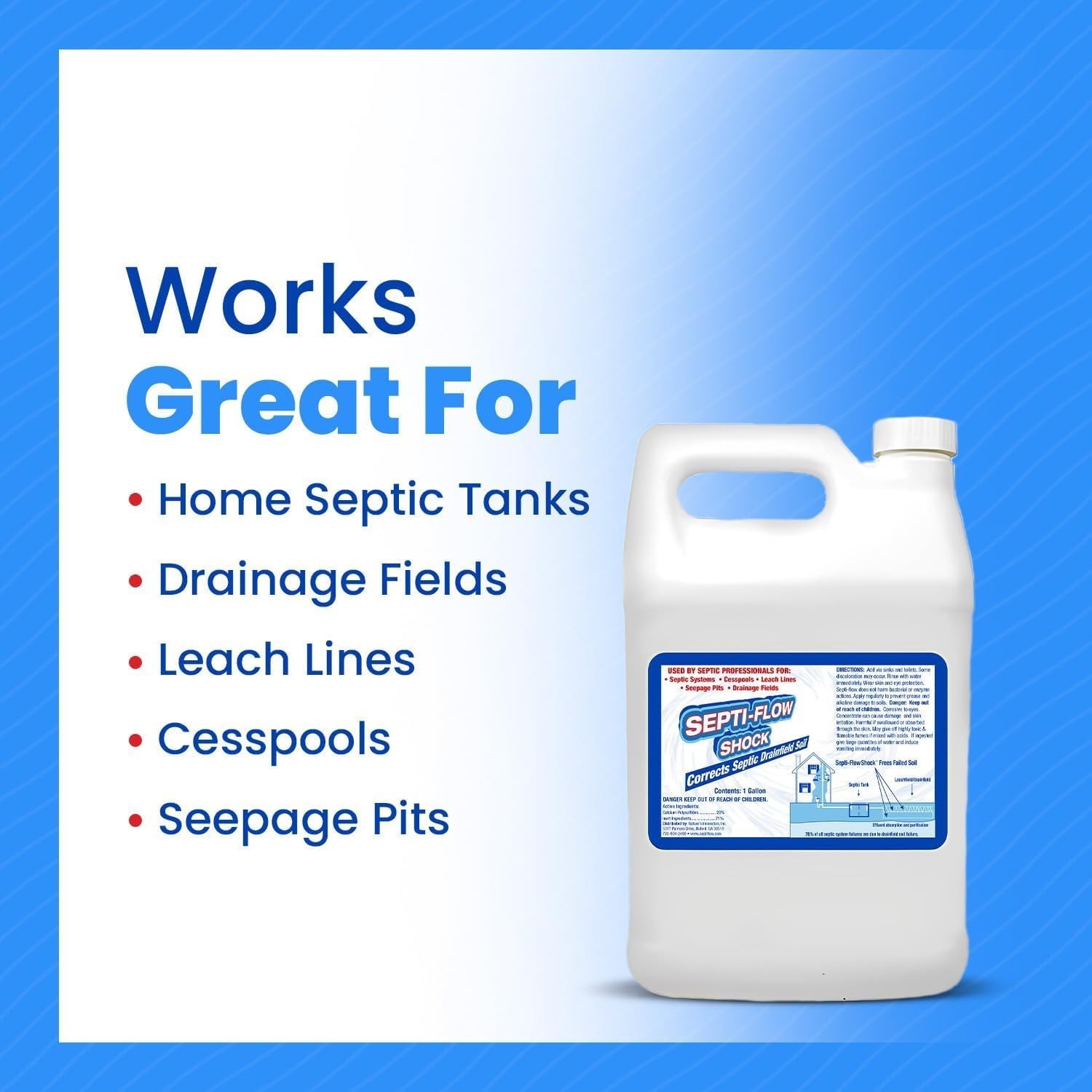 Septi-Flow Shock: Cost-Effective 128 Fl Oz Drainfield Treatment for Homeowners