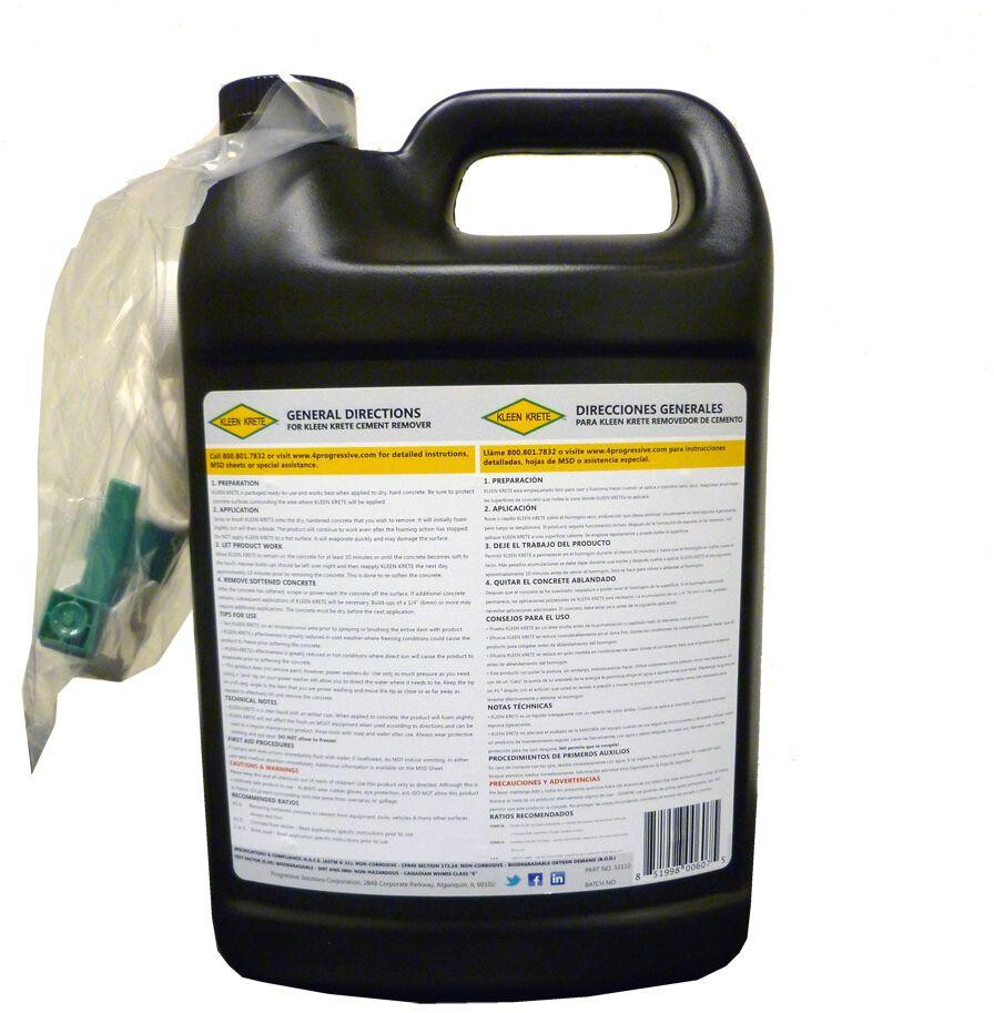 Concrete Remover 1 Gal Multipurpose Dried Mortar Dissolver Brick Wash Bottle New