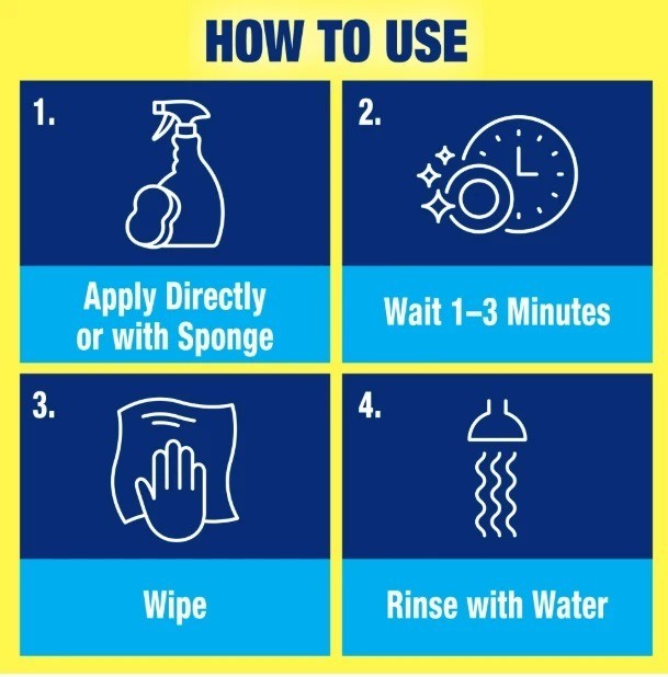 Scrub Free Total Bathroom Cleaner with OxiClean, Lemon Scent, 32 fl oz..