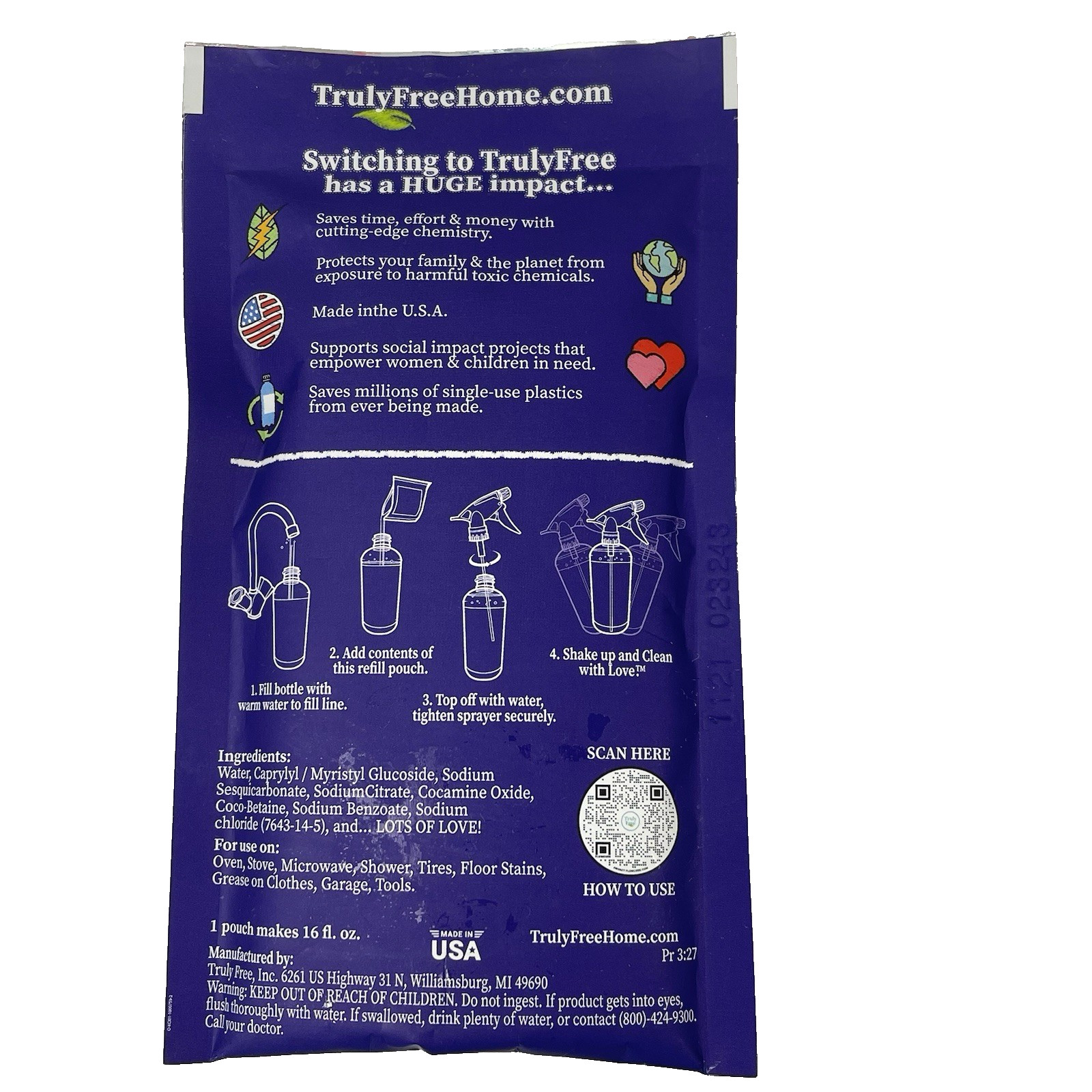 Truly Free Non-Toxic Heavy Duty Degreaser Refill 3 oz Two Packs New