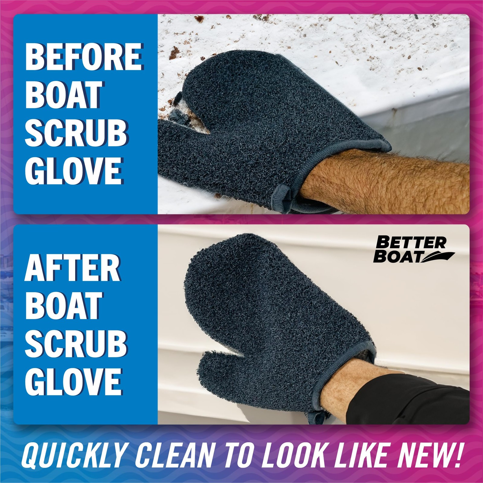 Boat Scrubbing Brush Glove Heavyduty Deck And Hull Scrub Mitt For Floors Aluminu