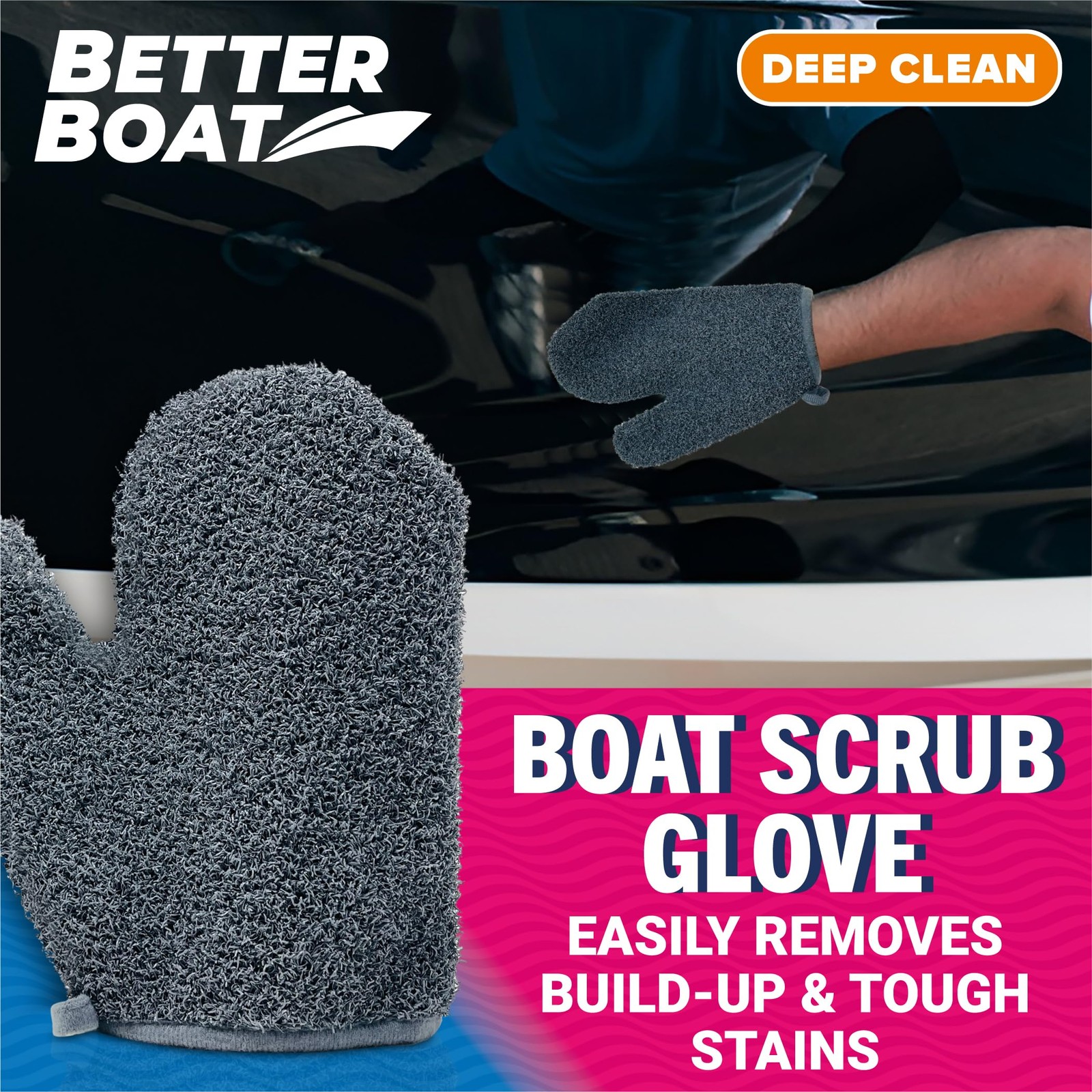 Boat Scrubbing Brush Glove Heavyduty Deck And Hull Scrub Mitt For Floors Aluminu
