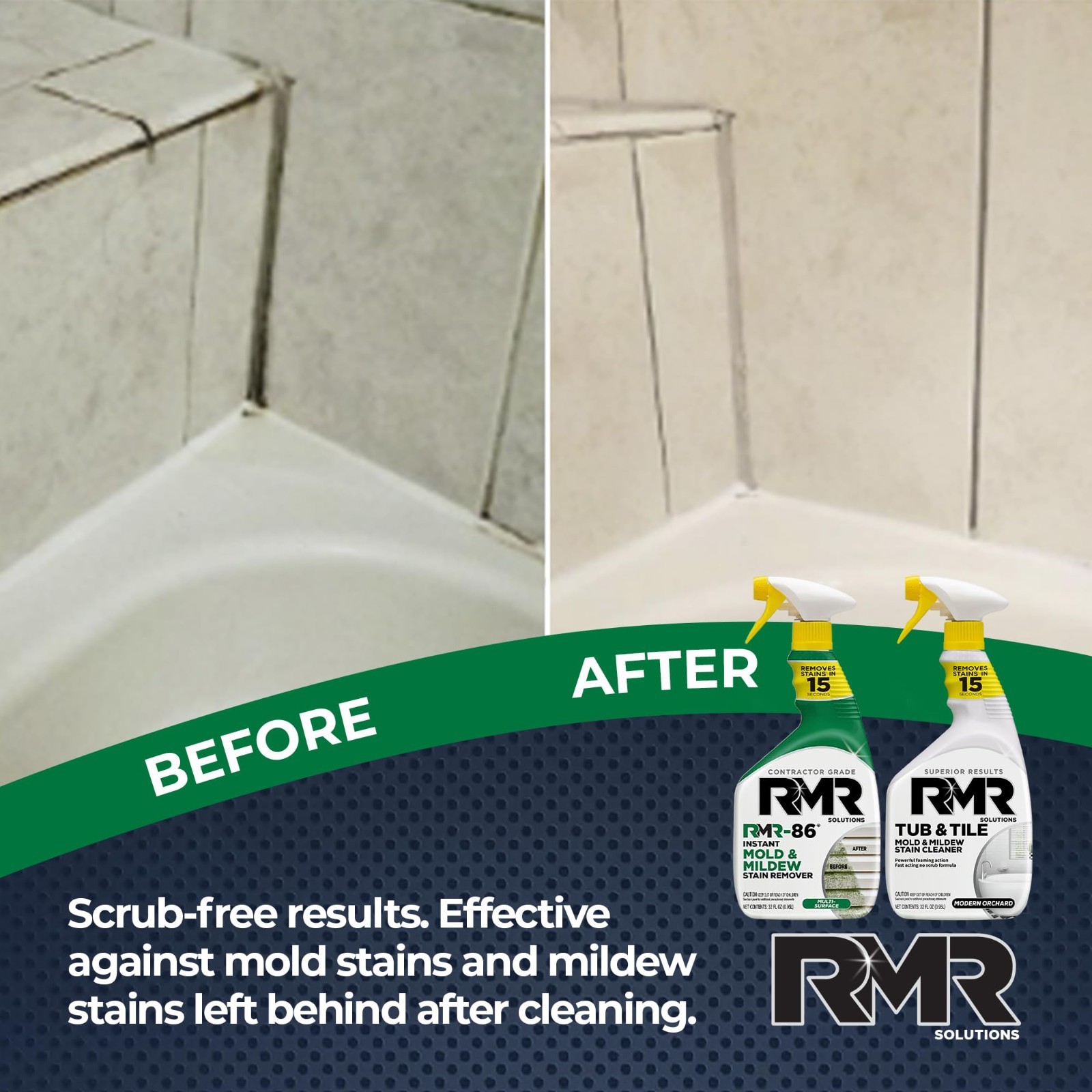 Mold & Mildew Stain Remover Kit – No-Scrub Cleaner for Bathroom, Shower, Siding