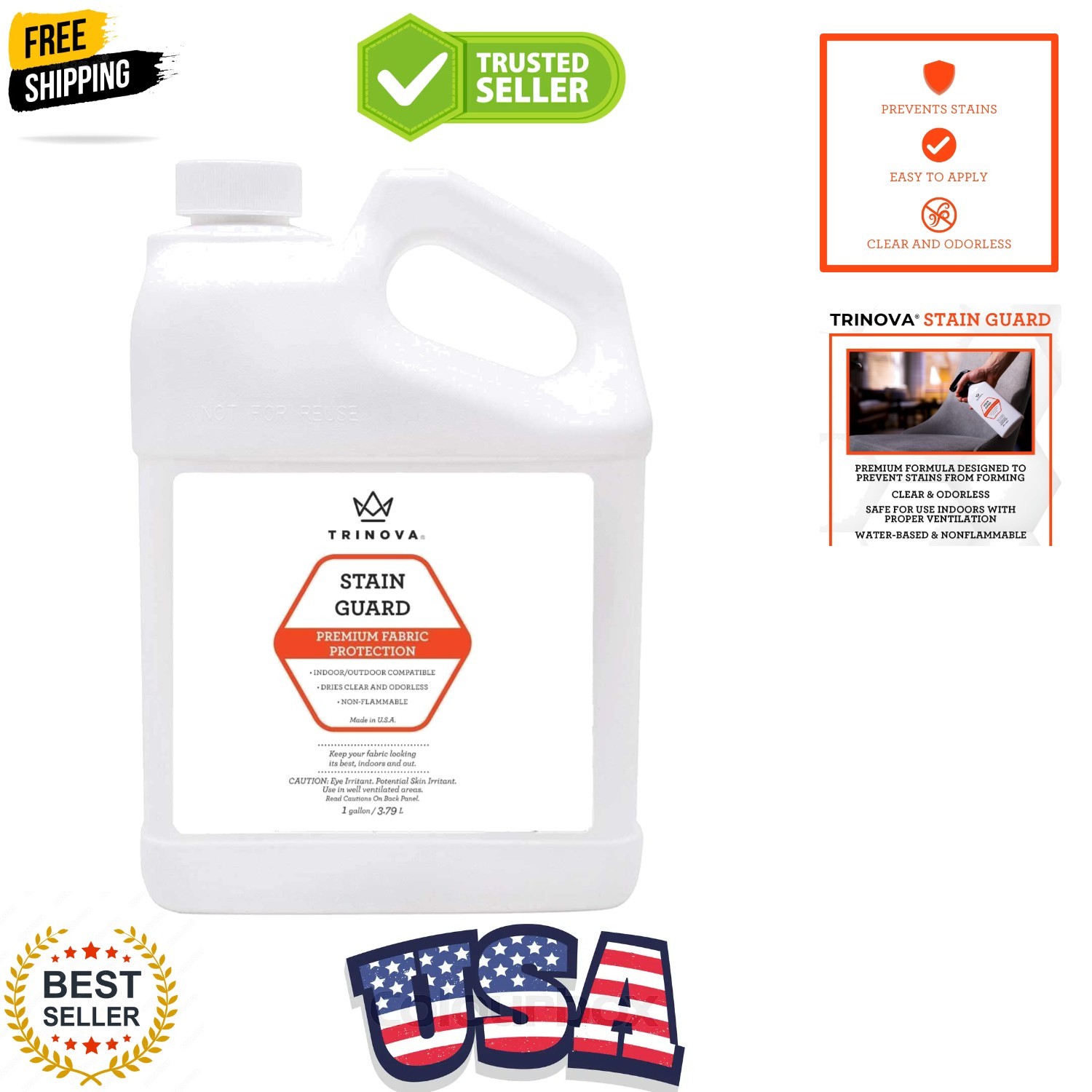 Non-Aerosol Stain Guard – Fabric Protection Spray for Upholstery, Carpet, Rug…